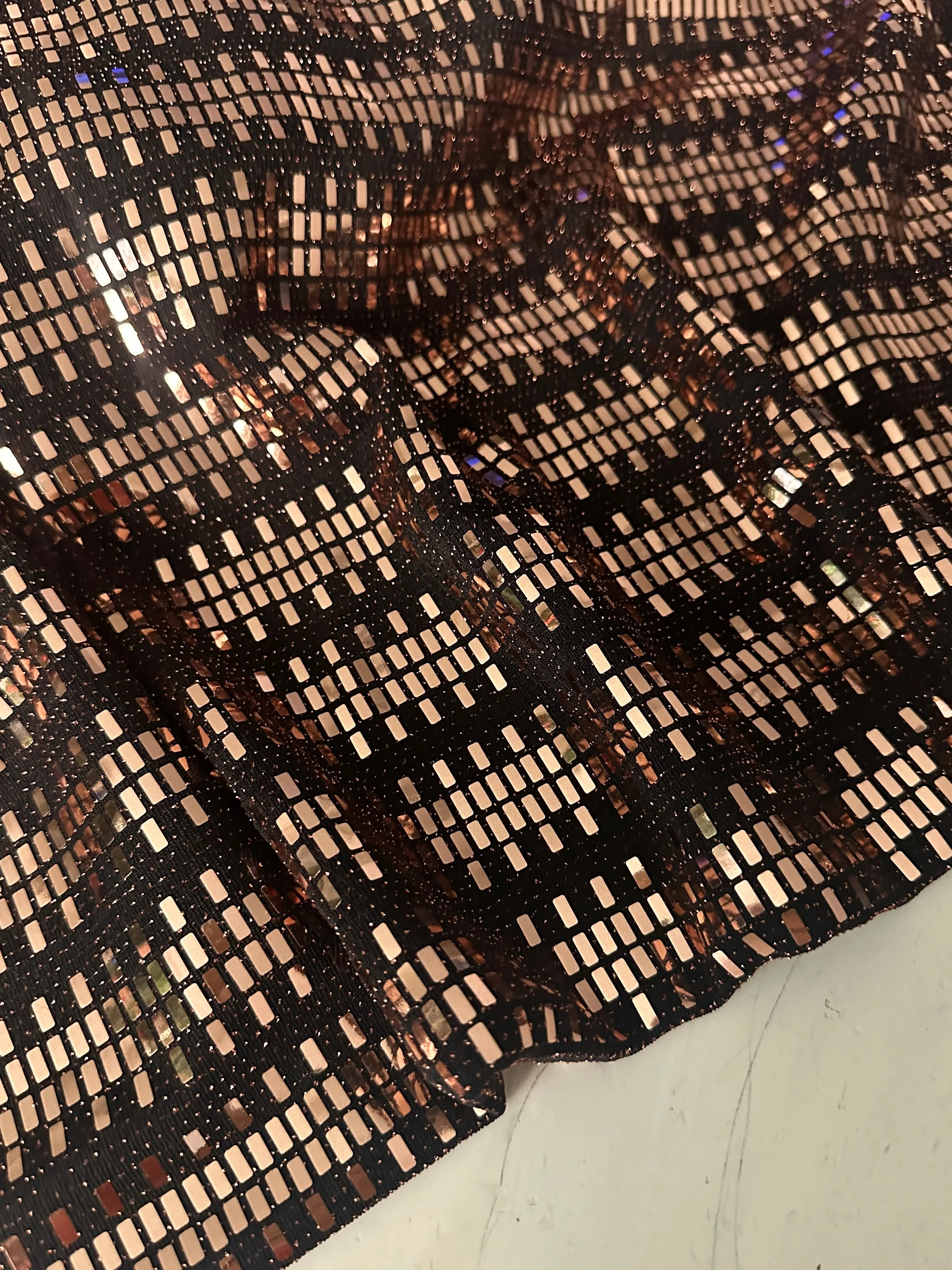 Gold Foiled Mirror Sequins on Knit - Image 6