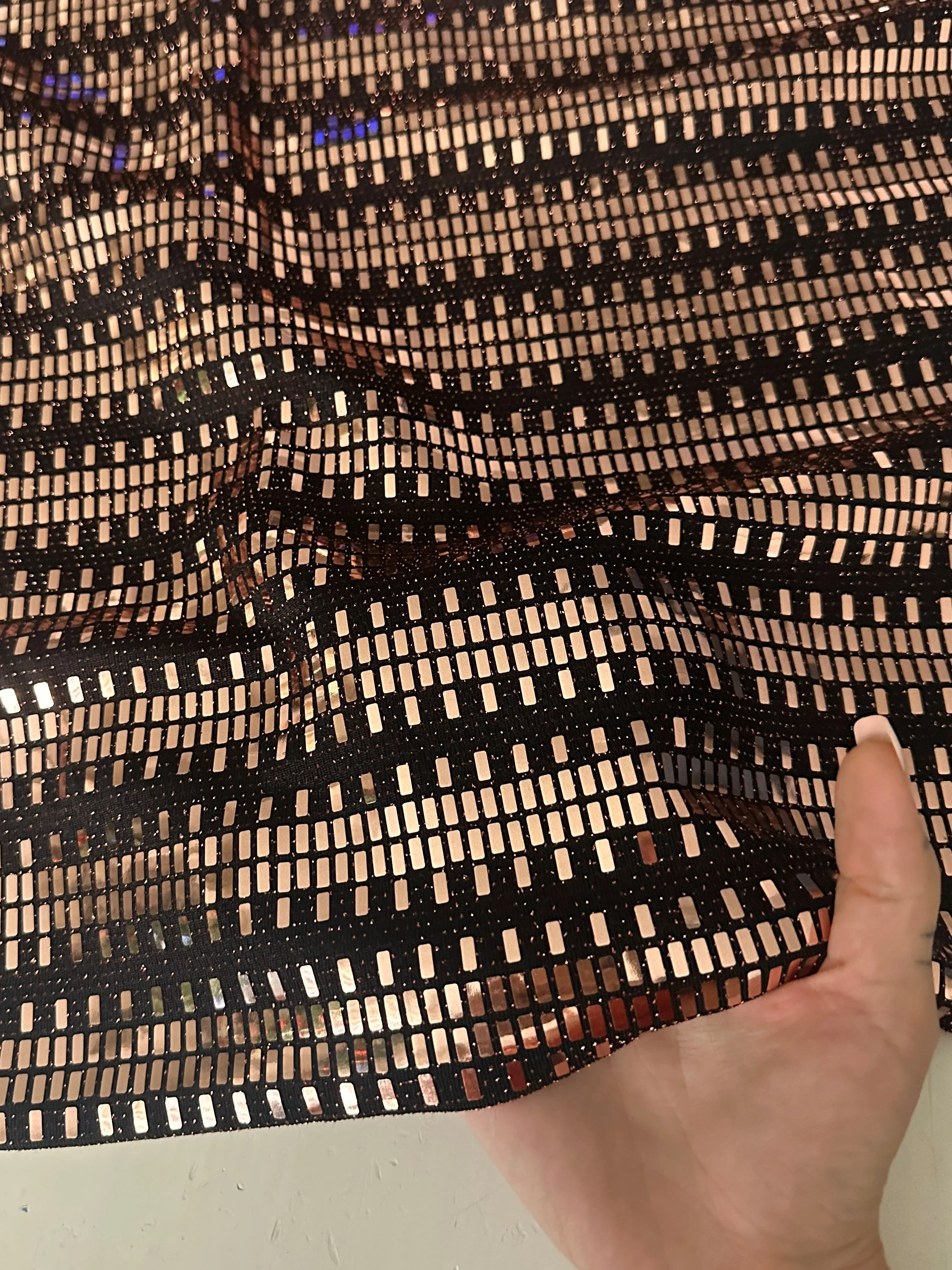 Gold Foiled Mirror Sequins on Knit - Image 7