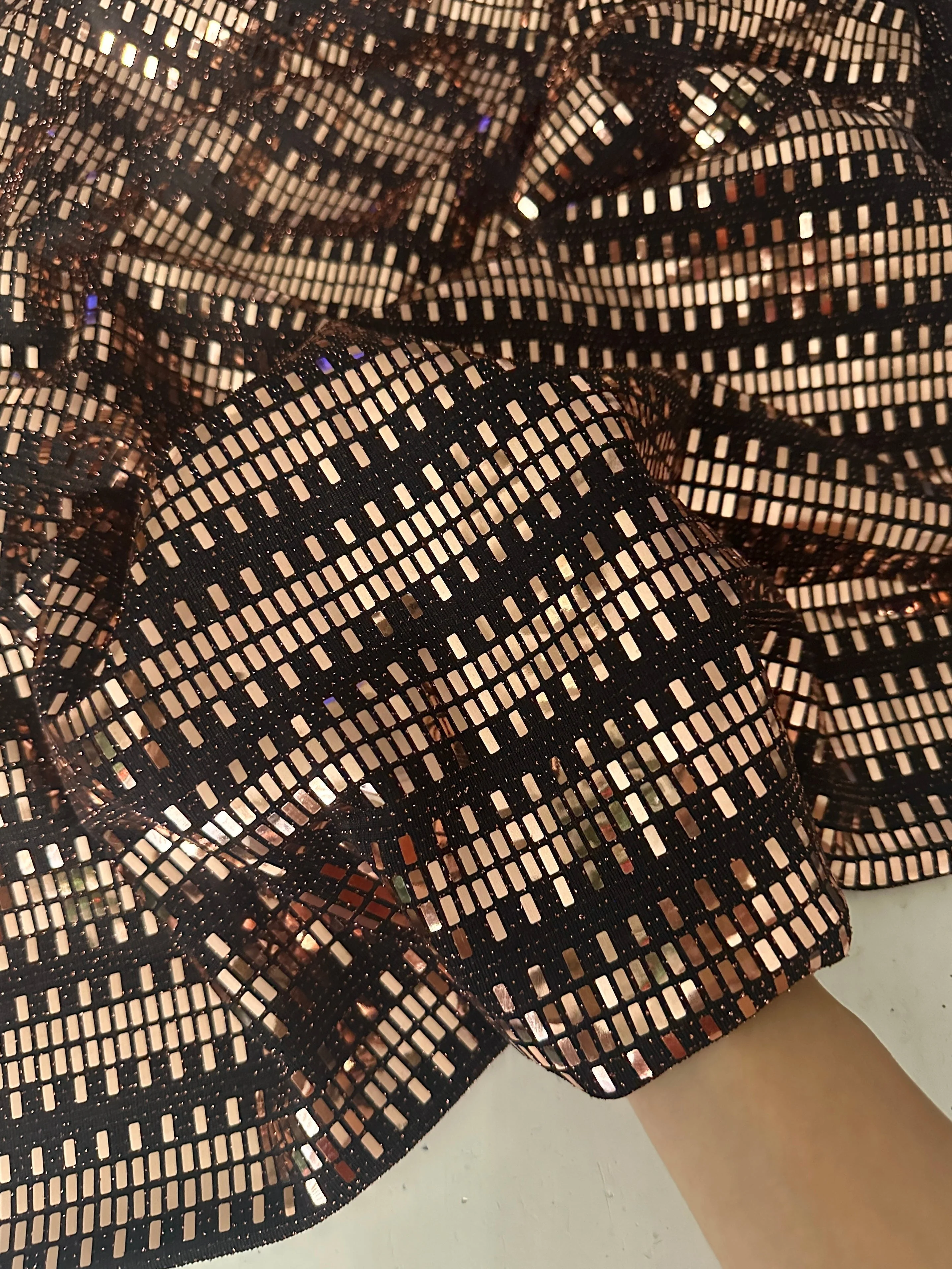 Gold Foiled Mirror Sequins on Knit - Image 8