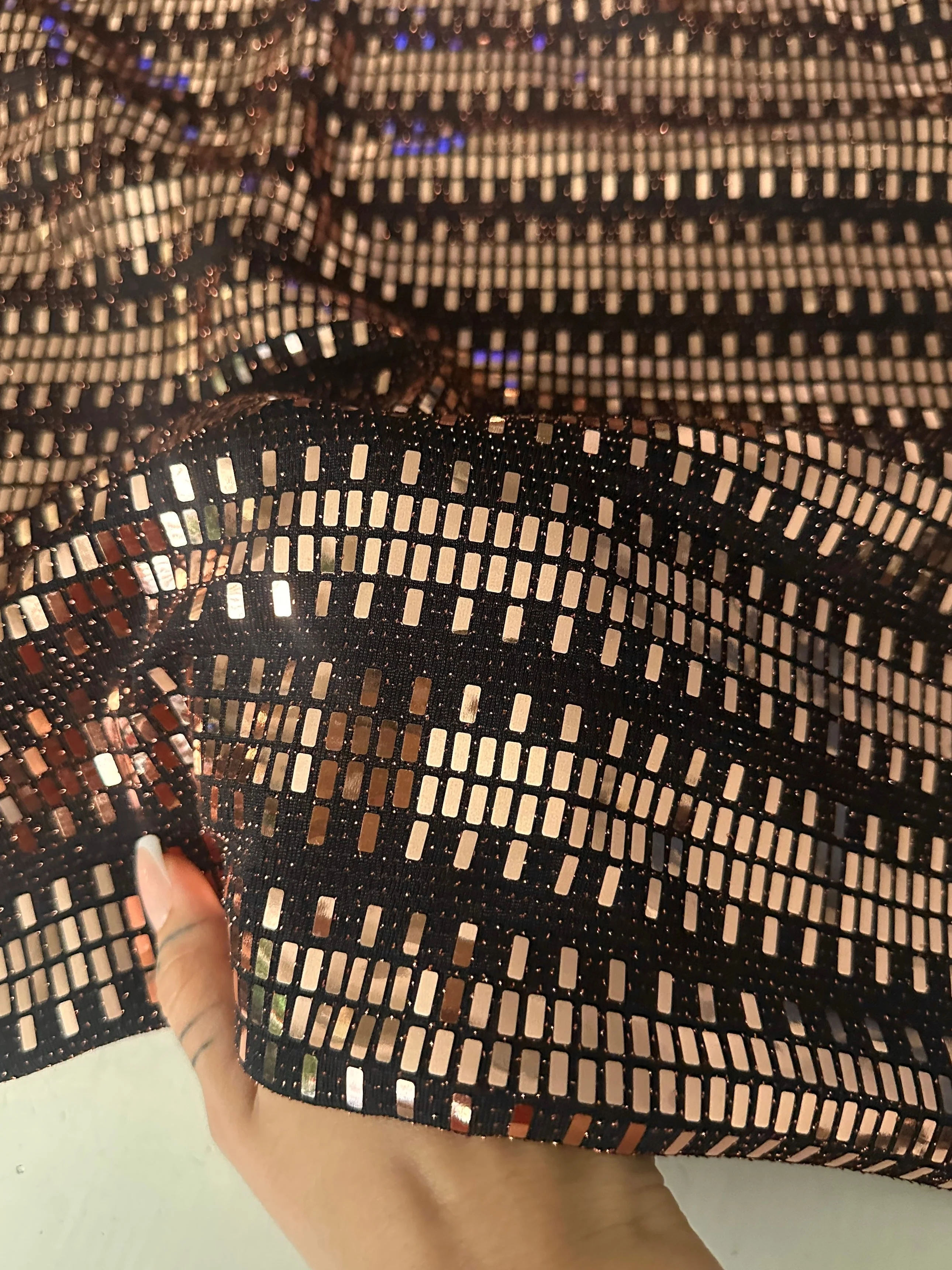 Gold Foiled Mirror Sequins on Knit - Image 9