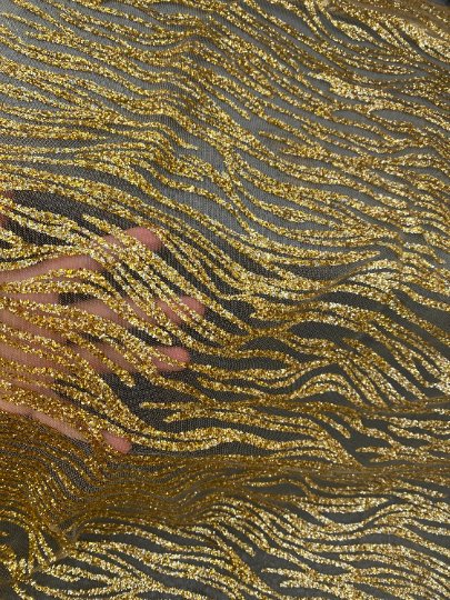 Gold Glitter Wave Design Lace - Image 5