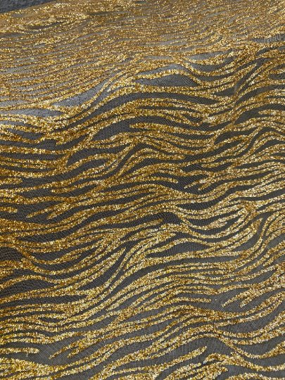 Gold Glitter Wave Design Lace - Image 6