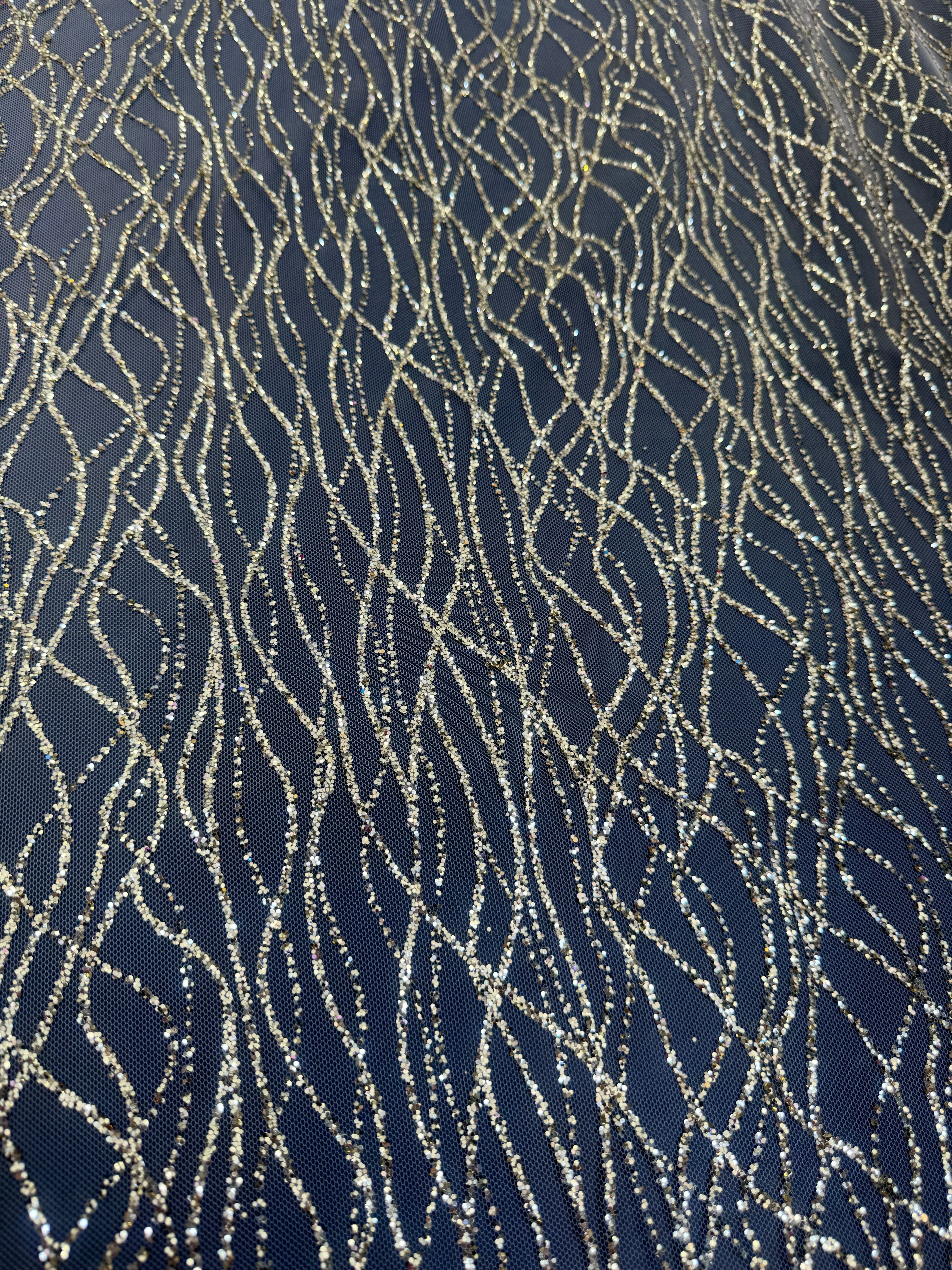 Gold Glitter Lace on Mesh - Image 6