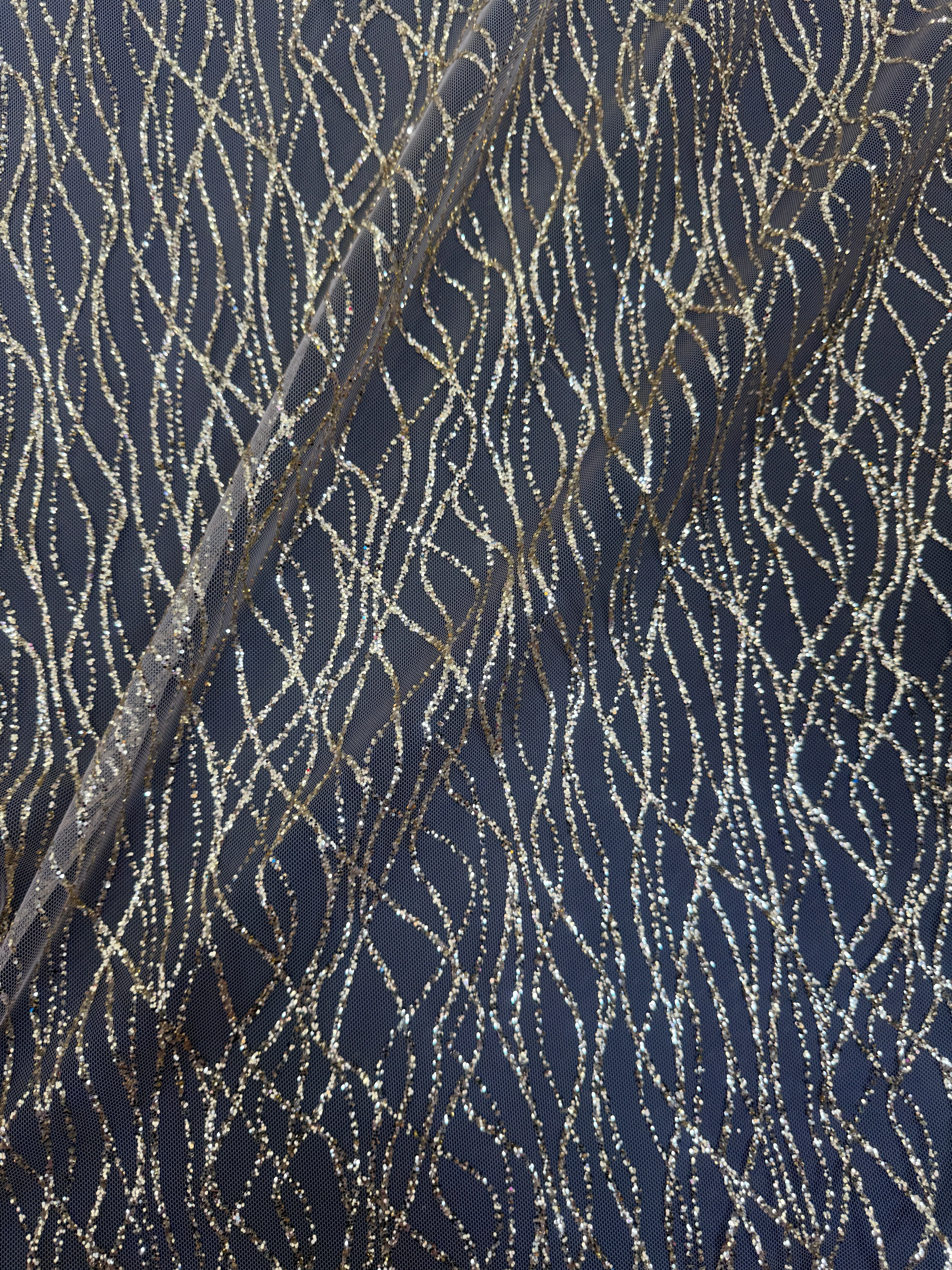 Gold Glitter Lace on Mesh - Image 7