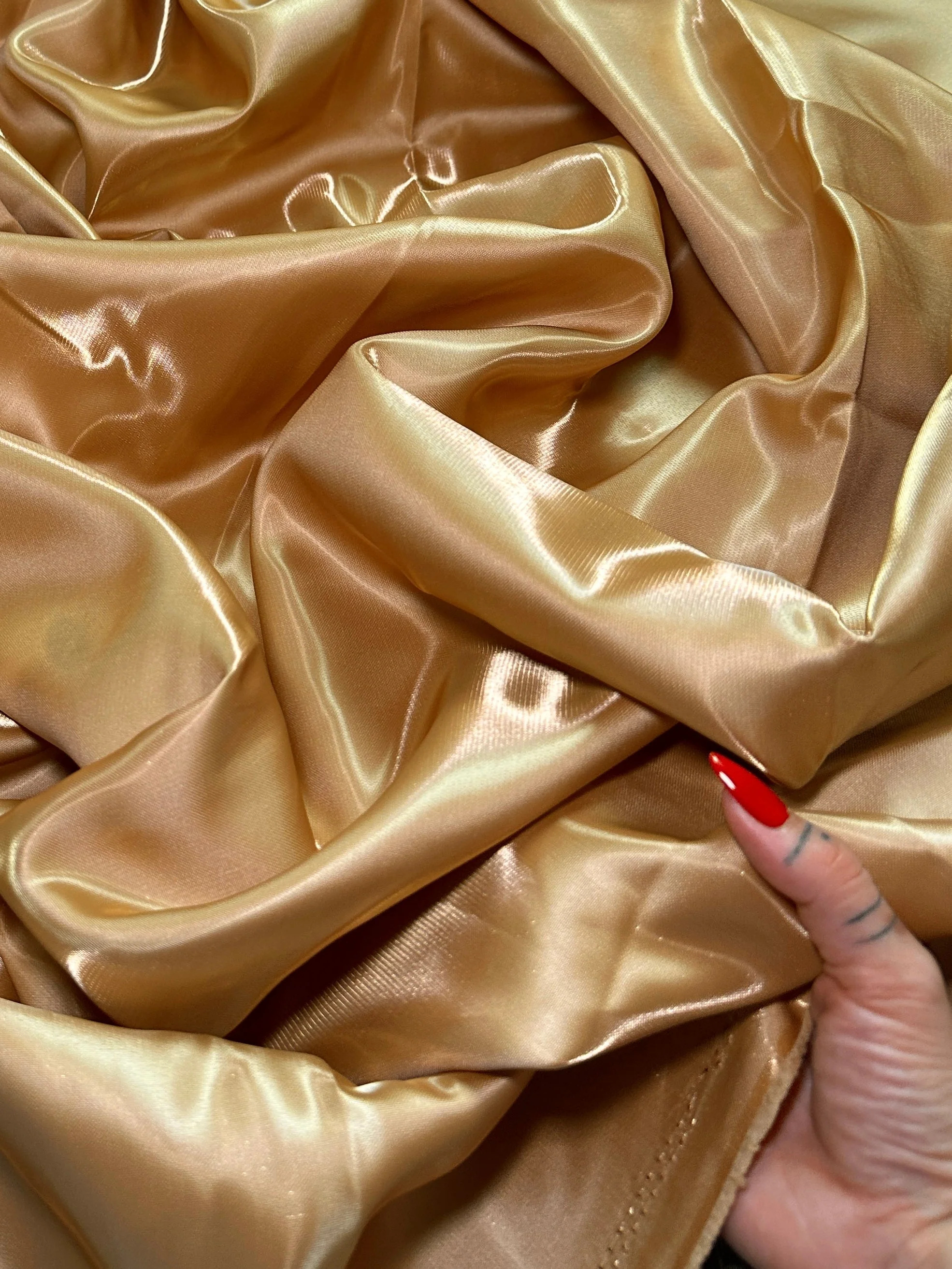 Gold Liquid Bridal Satin - Image 4