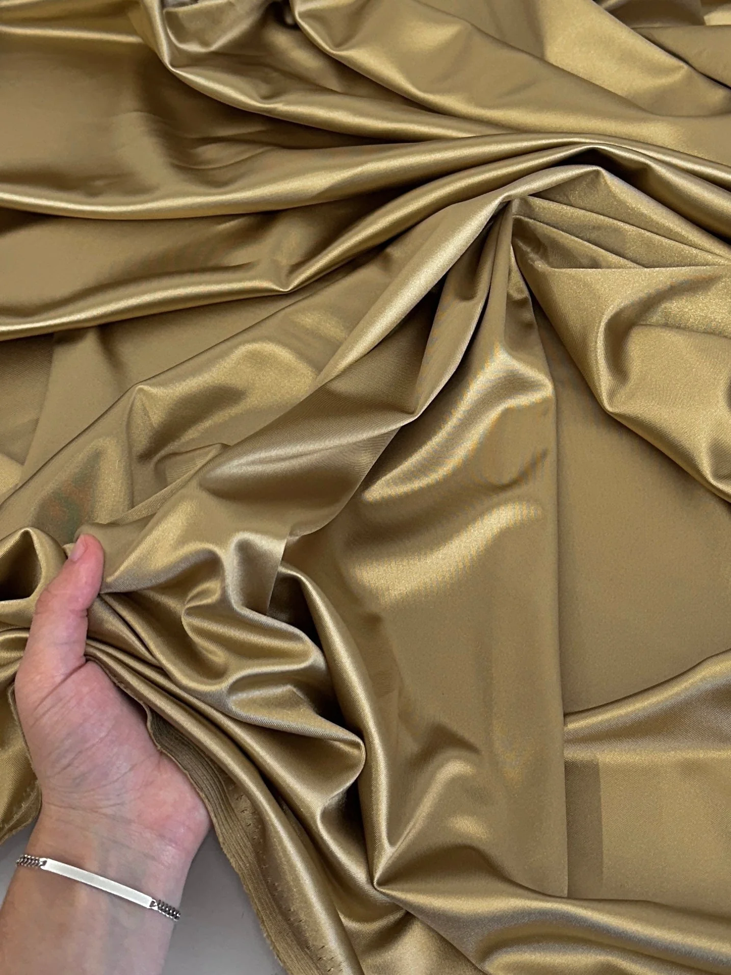 Gold Luxury Silky Stretch Satin - Image 2