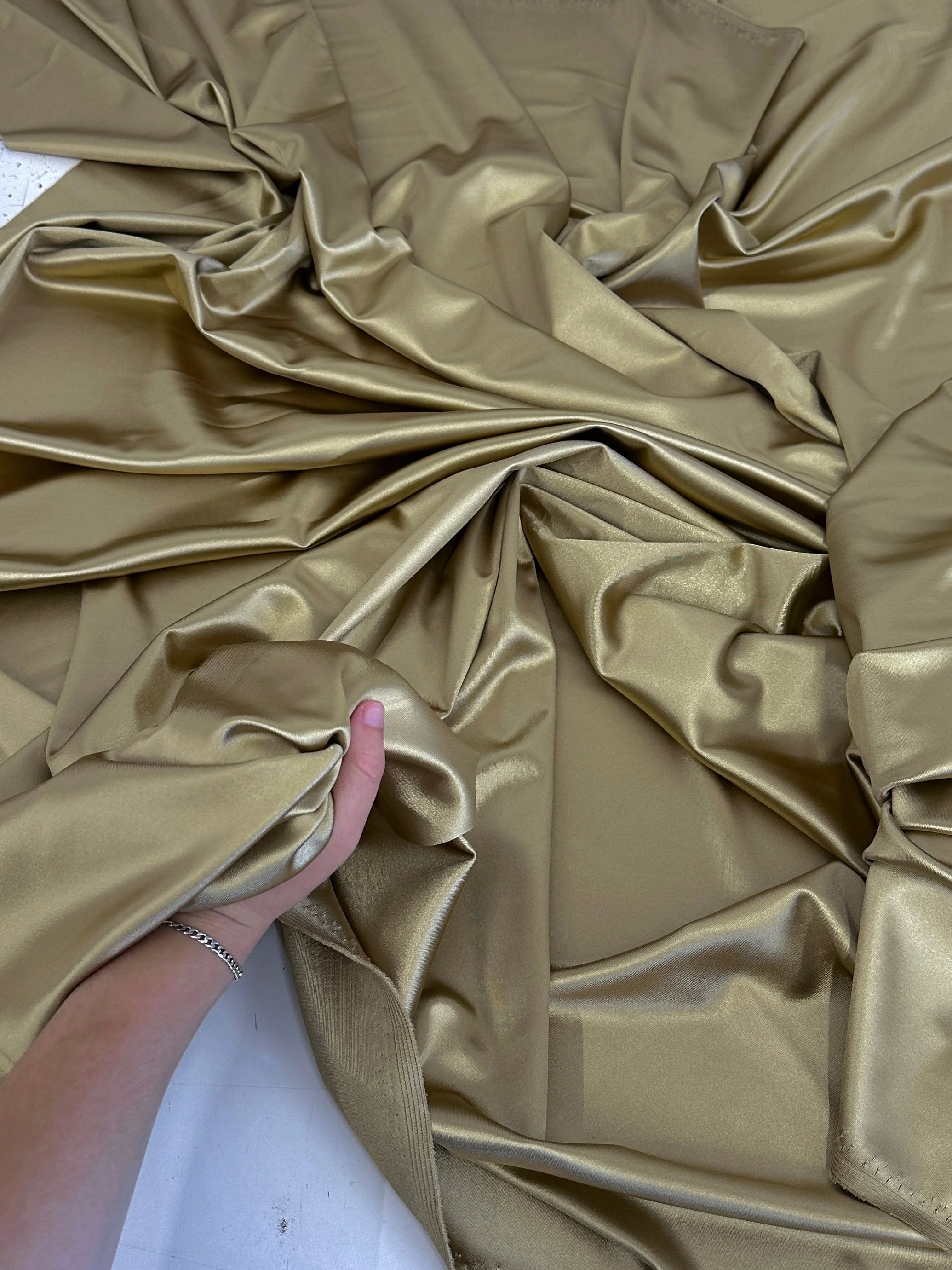 Gold Luxury Silky Stretch Satin - Image 4