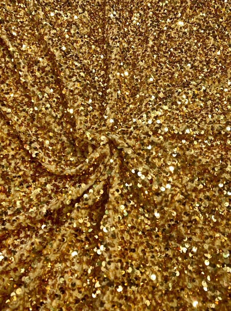 Bright Gold Sequin on Velvet