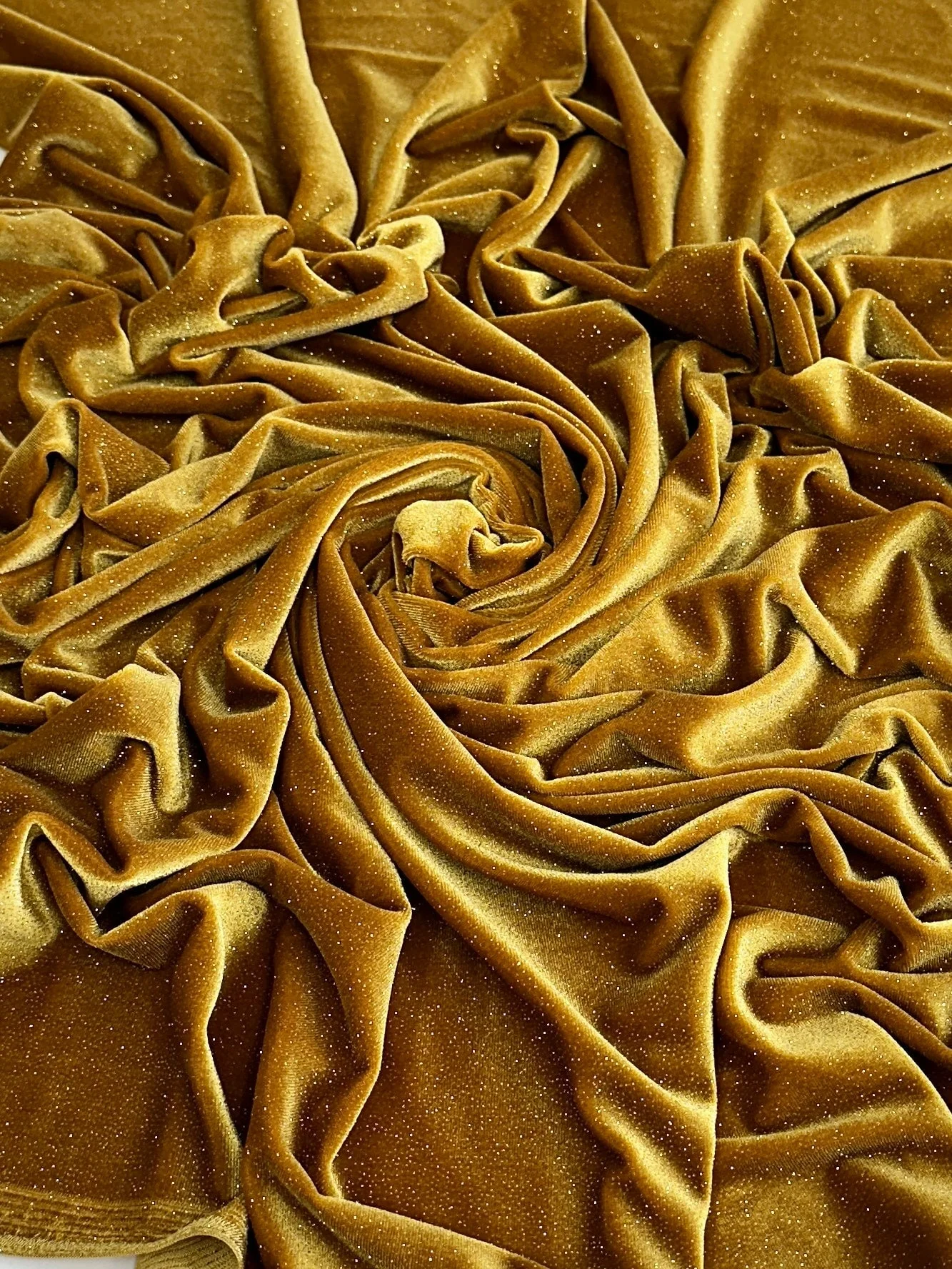 Gold Shimmery Stretch Velvet