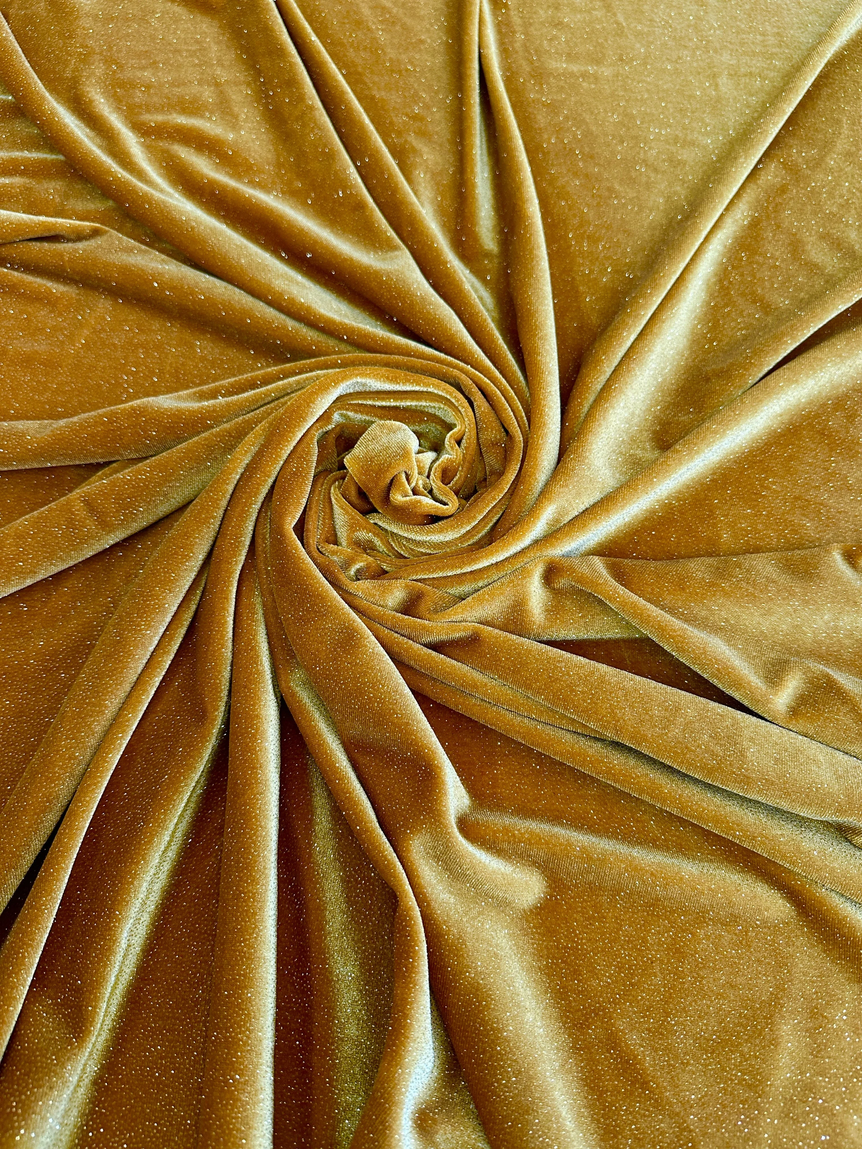 Gold Shimmery Stretch Velvet - Image 4