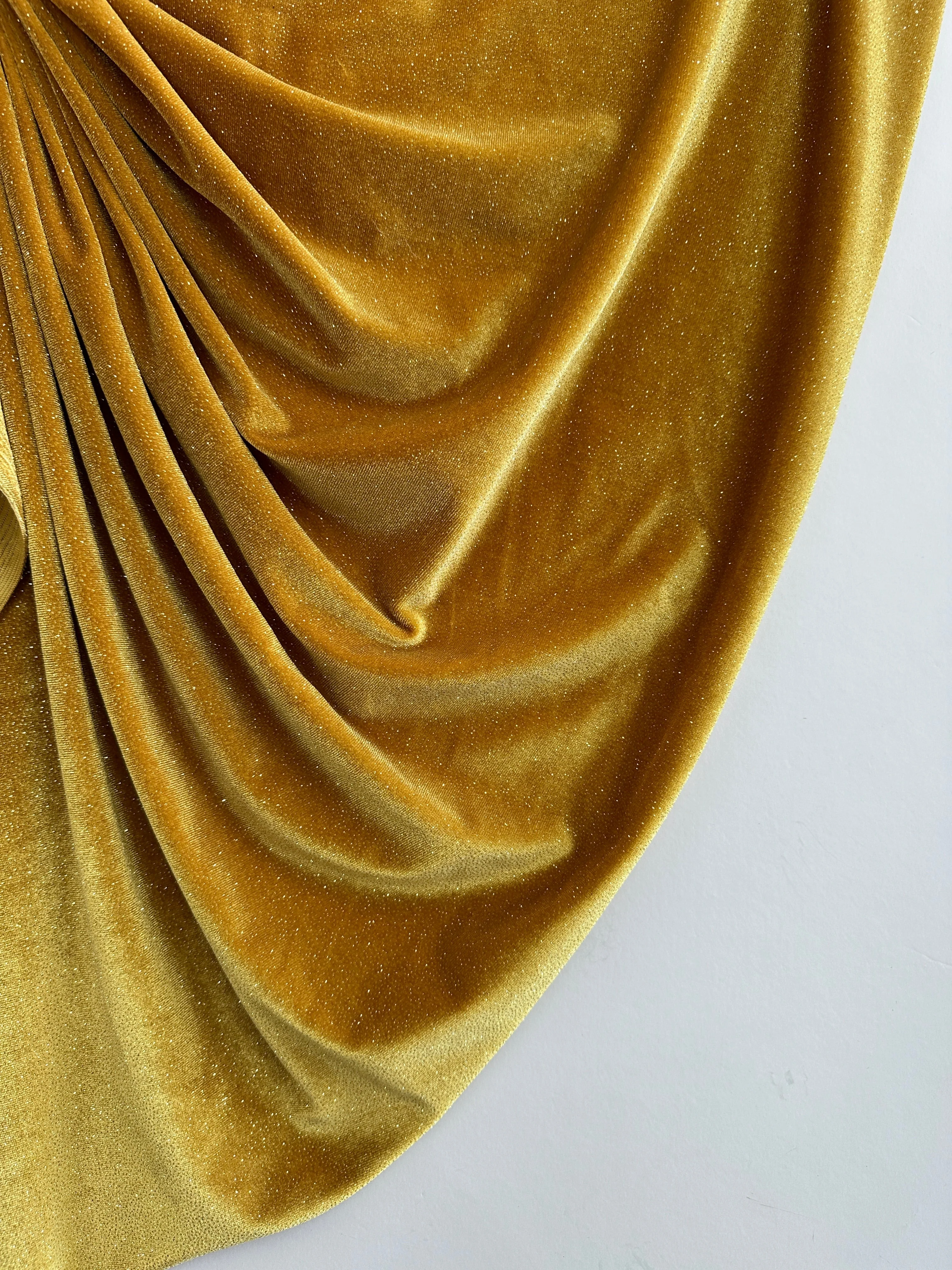 Gold Shimmery Stretch Velvet - Image 5