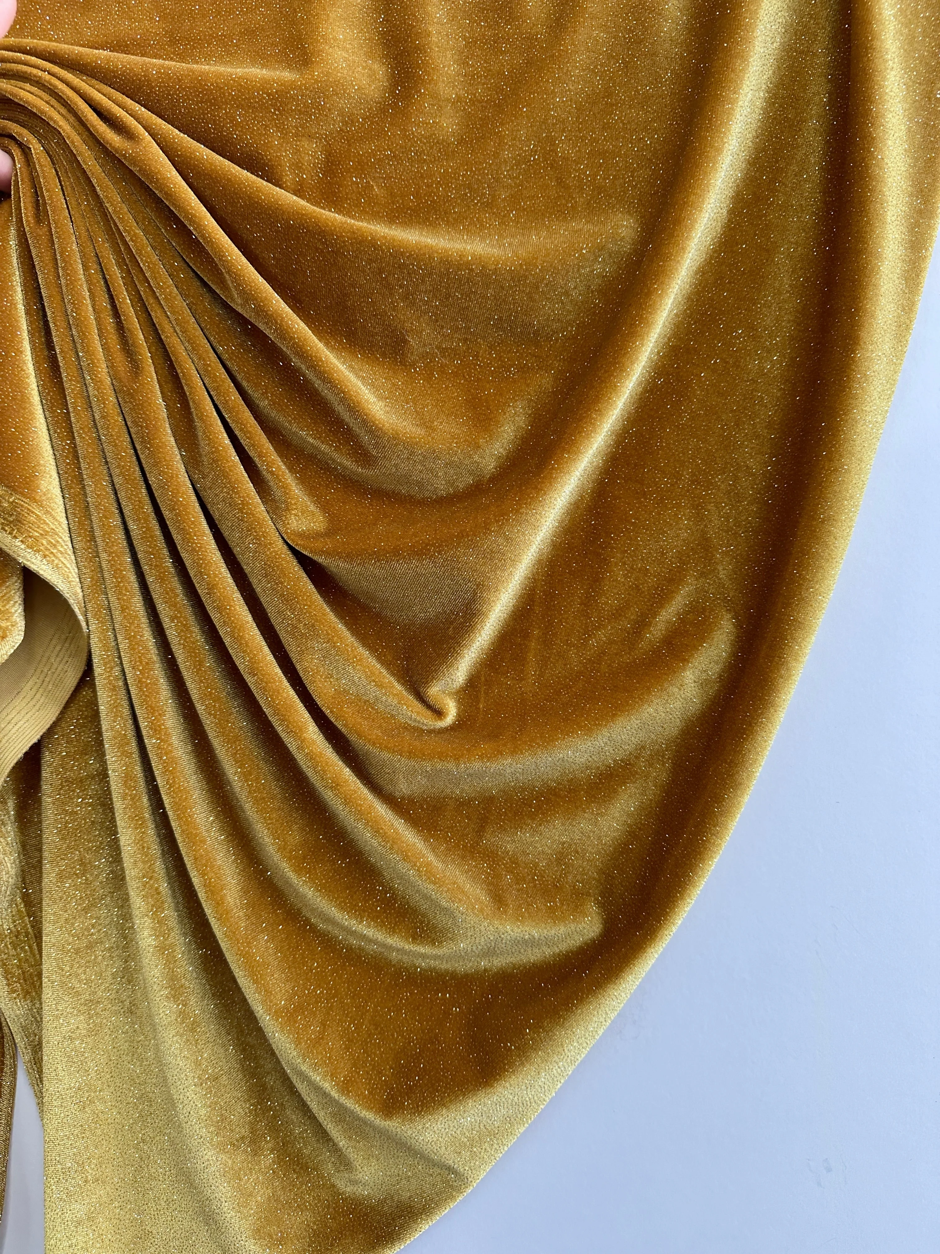Gold Shimmery Stretch Velvet - Image 7
