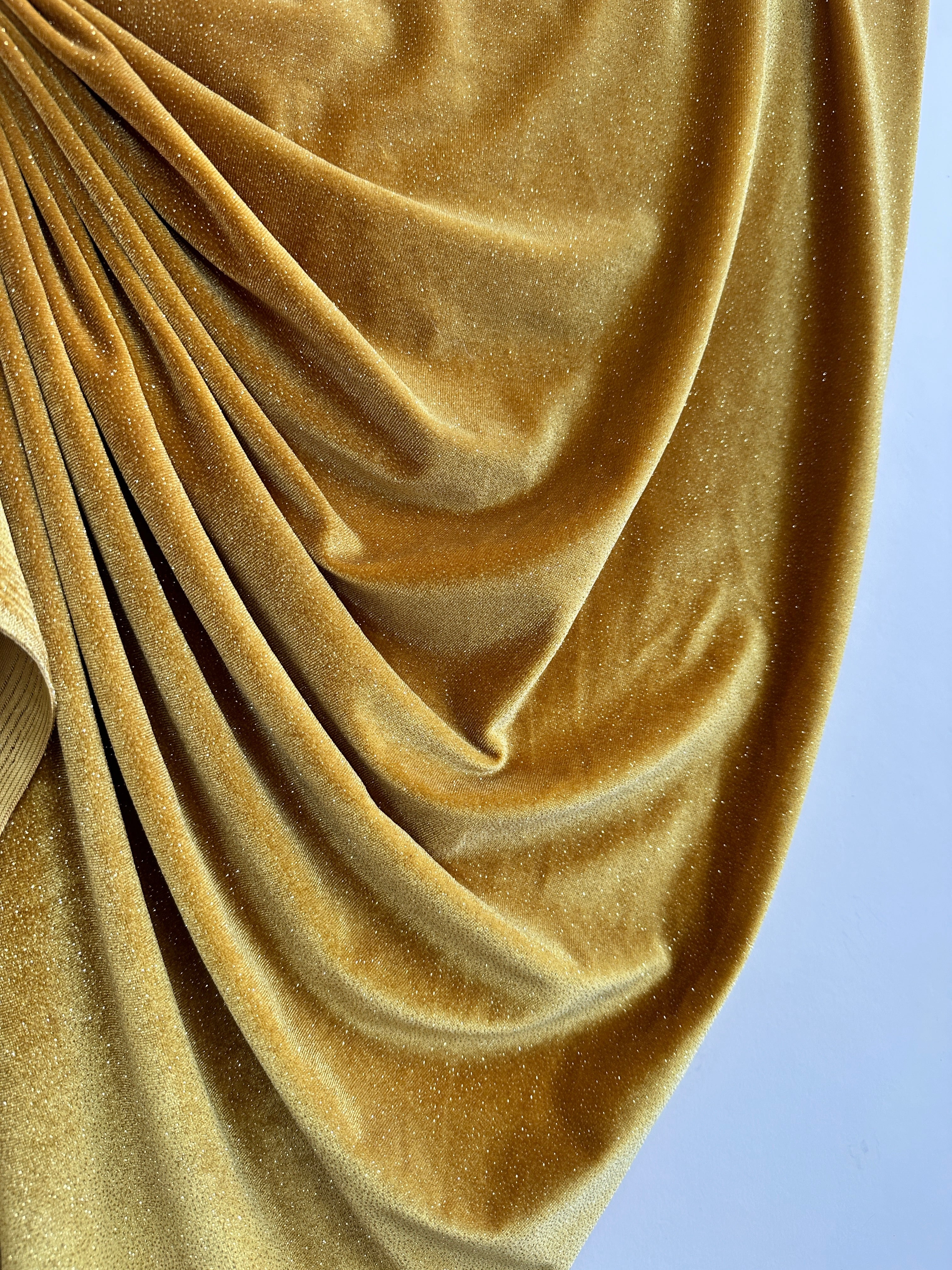 Gold Shimmery Stretch Velvet - Image 9
