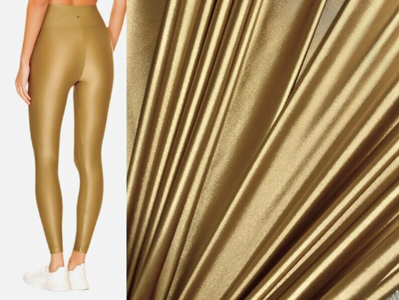 Gold Shiny Nylon Spandex - Image 3