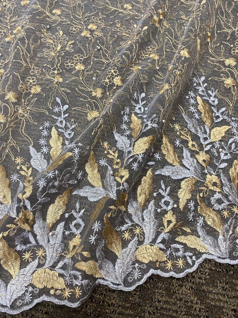 Gold/Silver Embroidered Lace - Image 3
