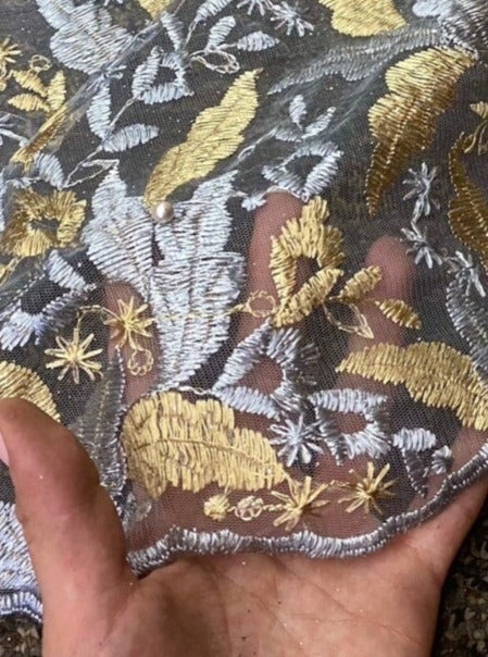 Gold/Silver Embroidered Lace - Image 5