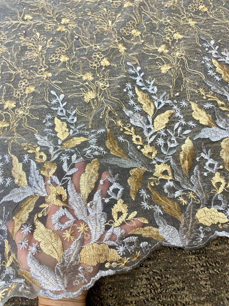 Gold/Silver Embroidered Lace - Image 7