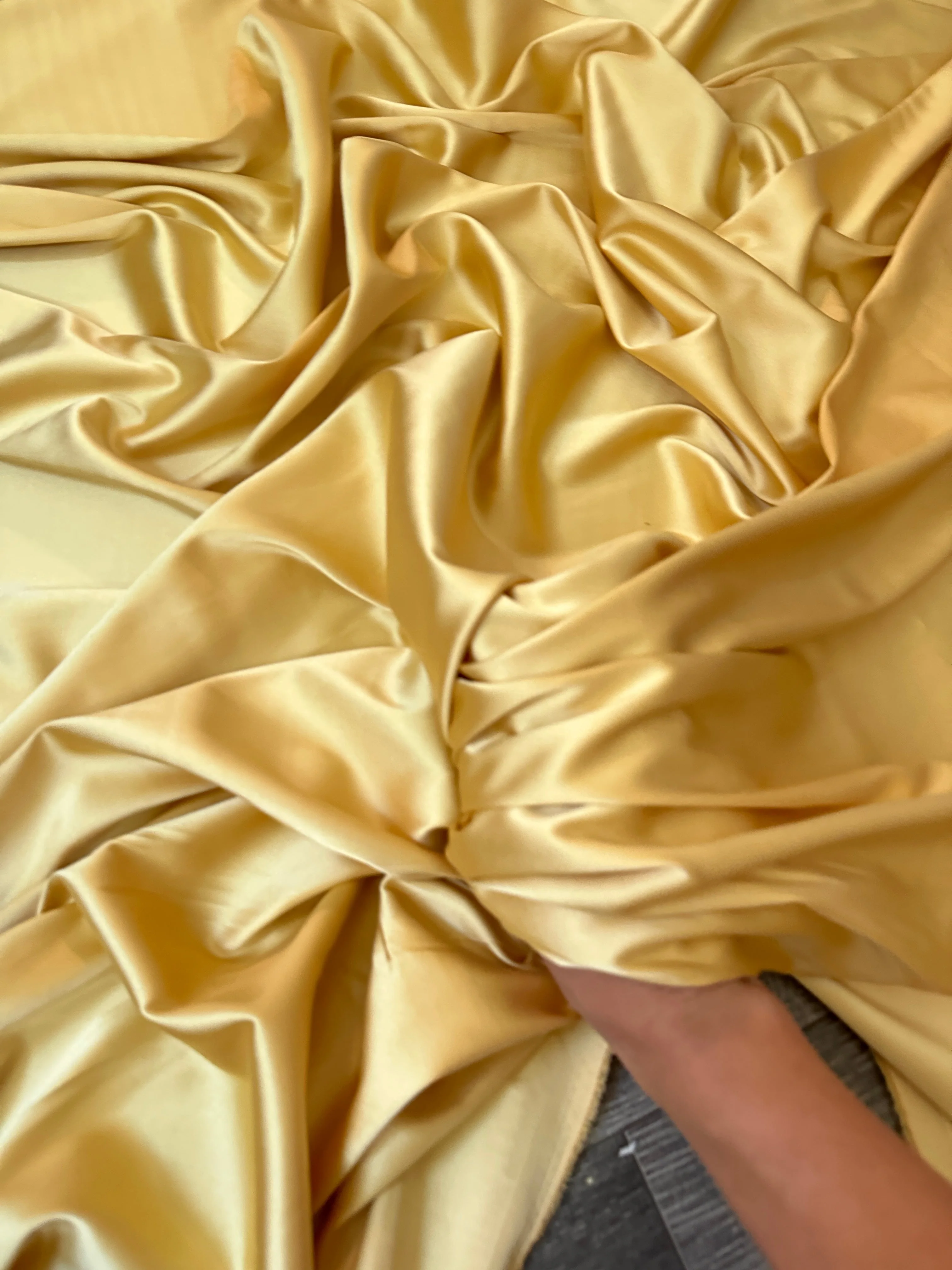 Golden Yellow Stretch Crepe Back Satin - Image 3