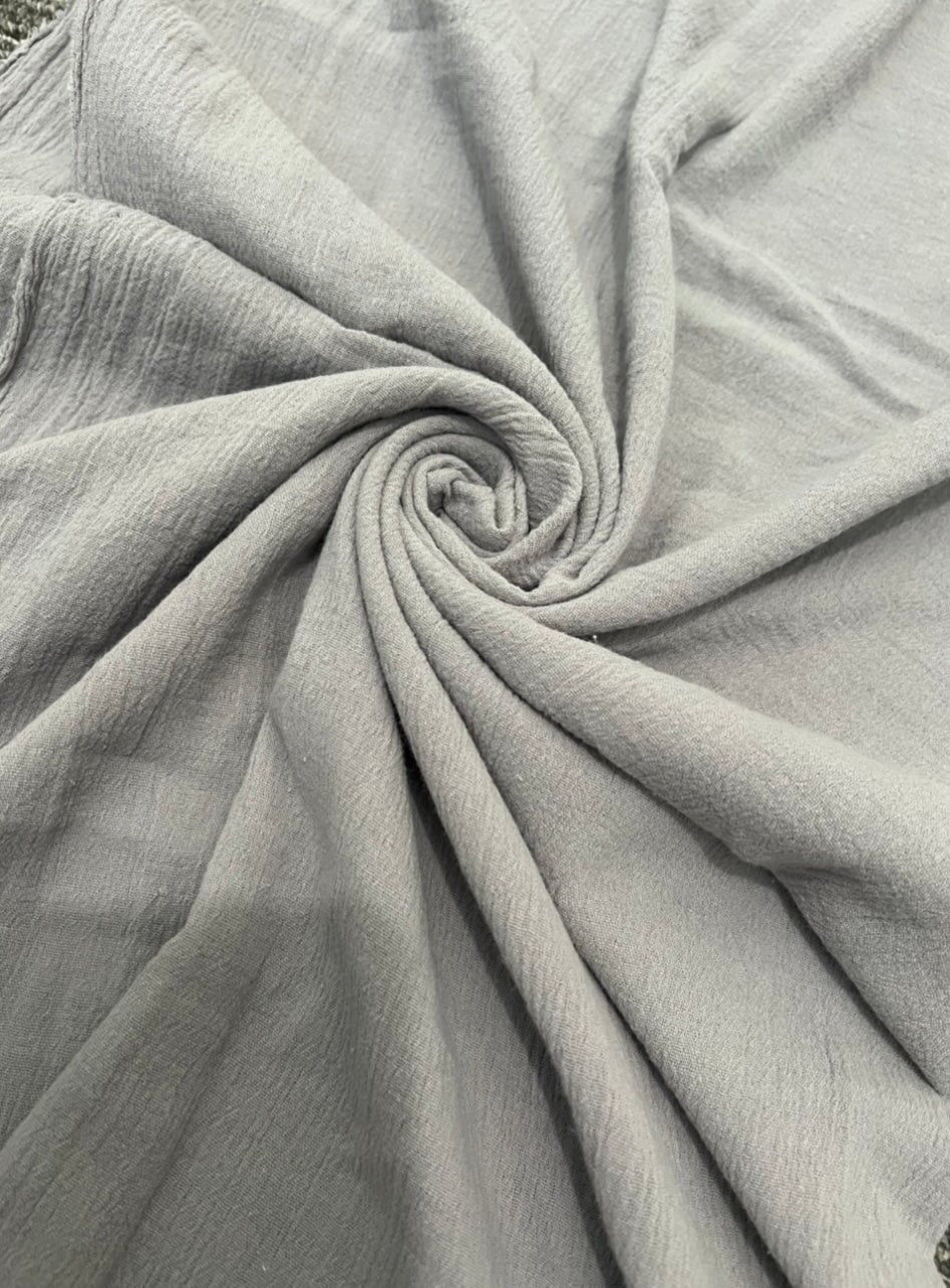 Gray Crinkle Cotton Gauze