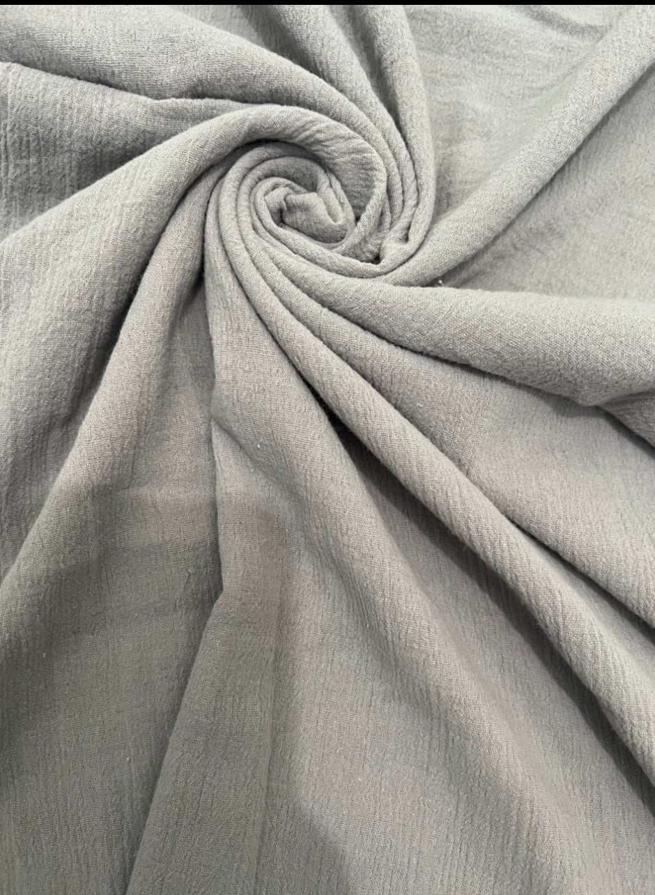 Gray Crinkle Cotton Gauze - Image 3