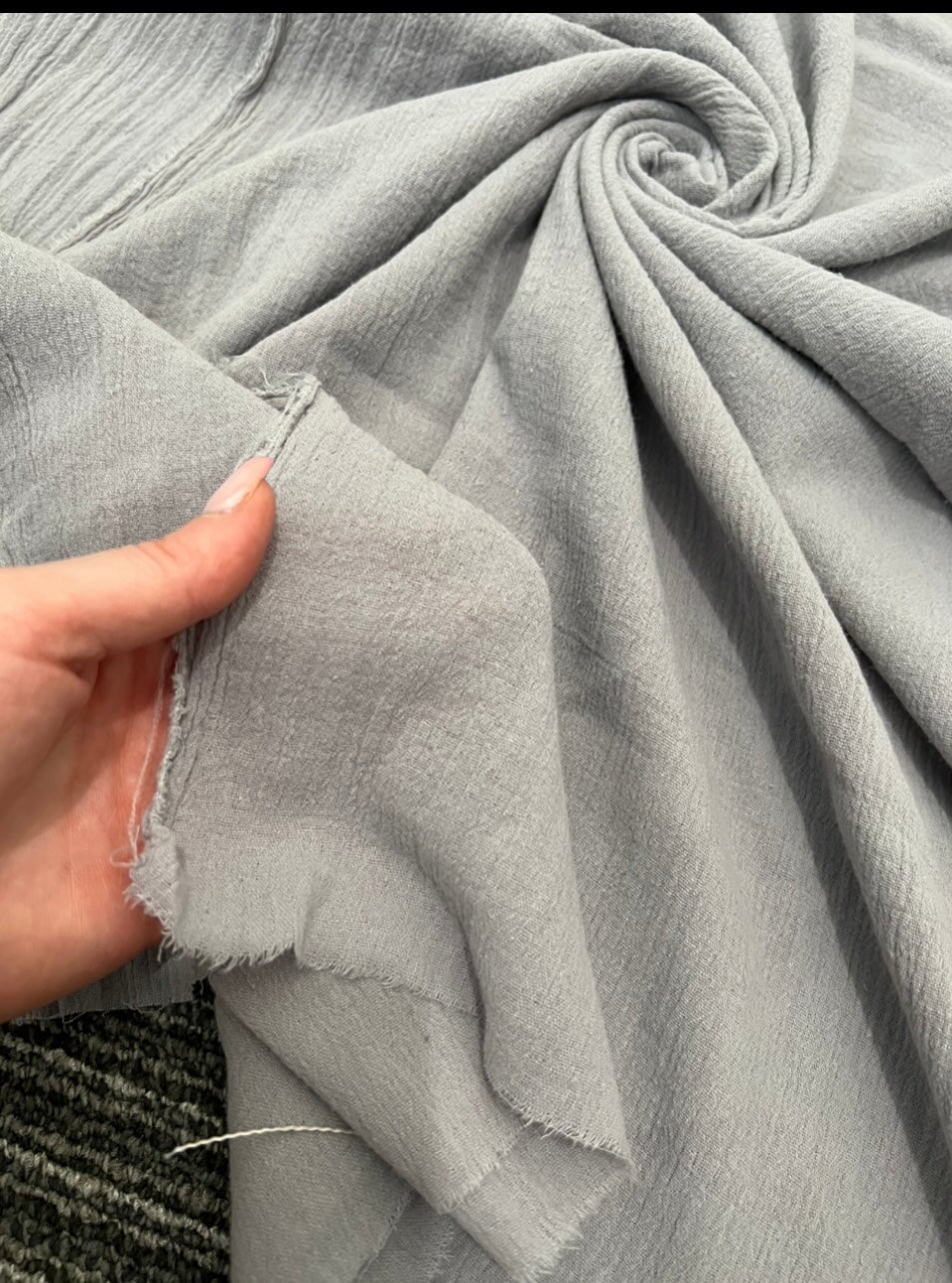 Gray Crinkle Cotton Gauze - Image 6