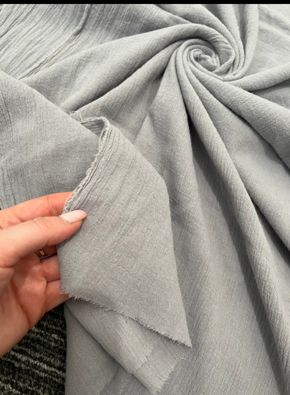 Gray Crinkle Cotton Gauze - Image 7