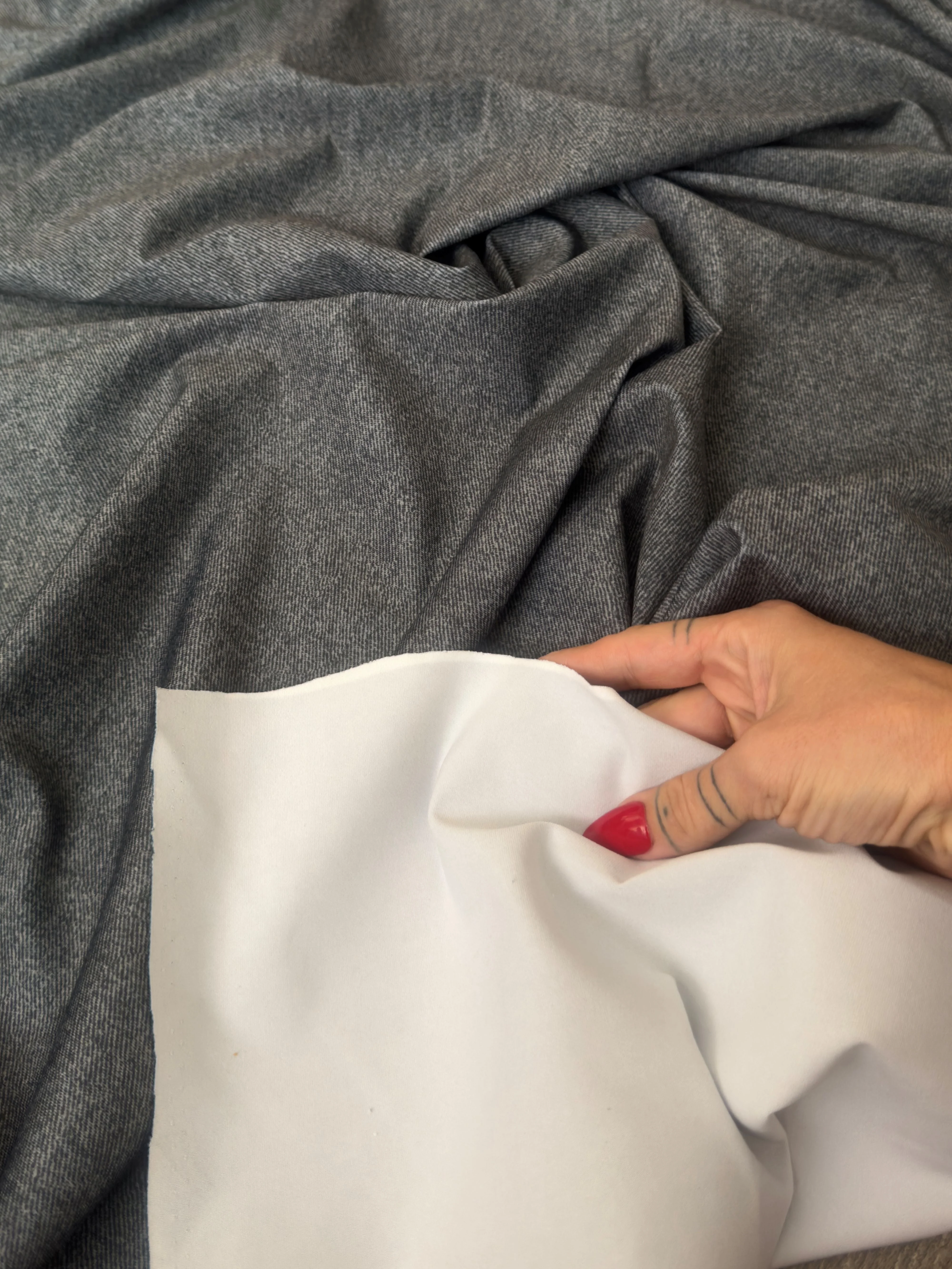 Gray Twill Pattern Nylon Spandex - Image 3