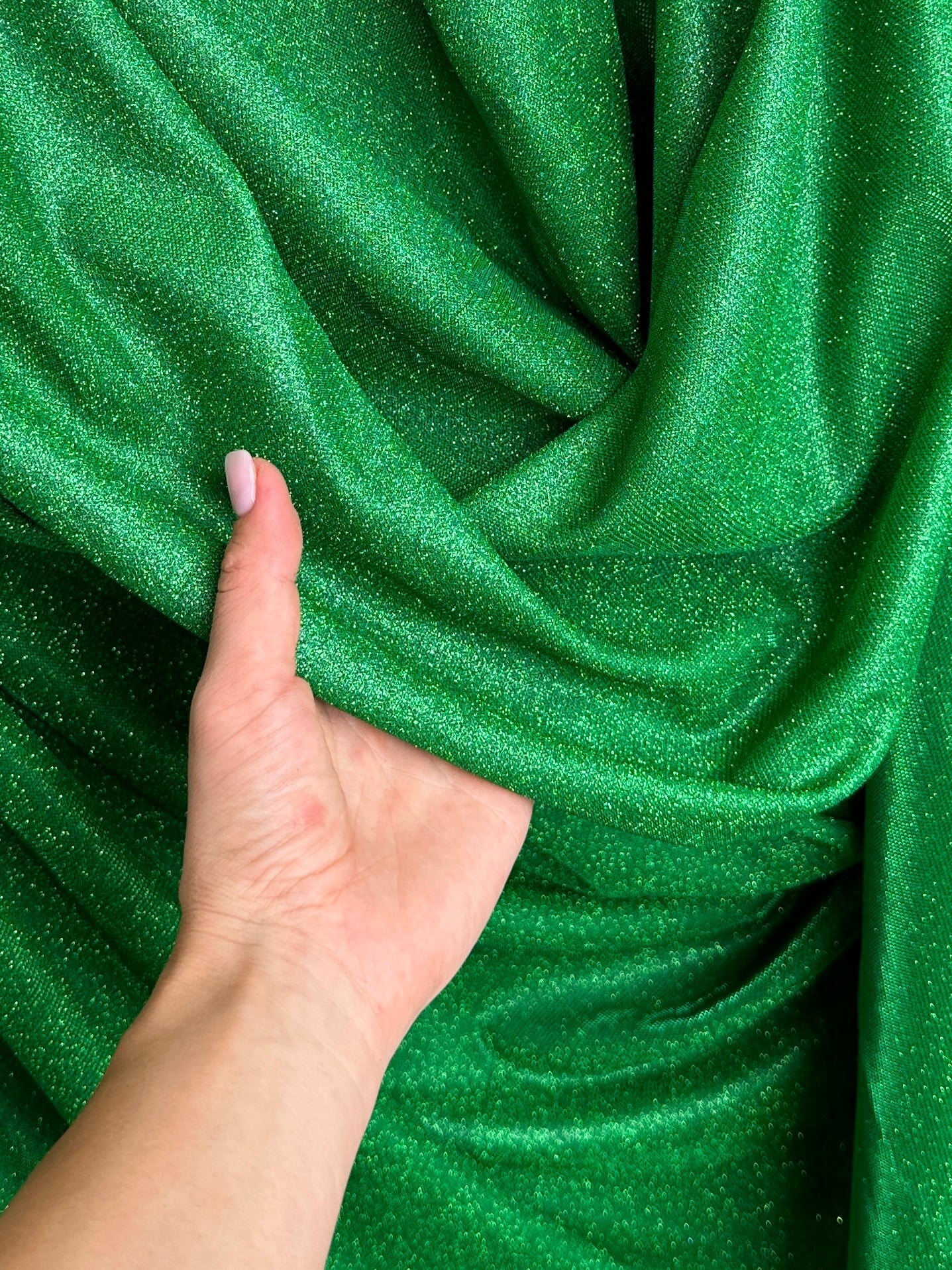 Green Stretch Metallic Lurex - Image 7