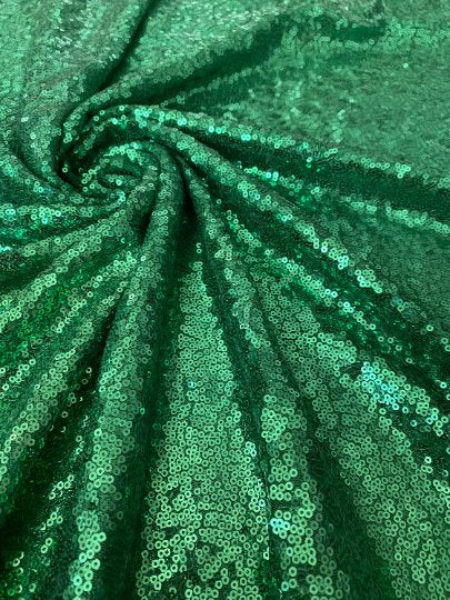 Kelly Green Stretch Sequin on Mesh - Image 6
