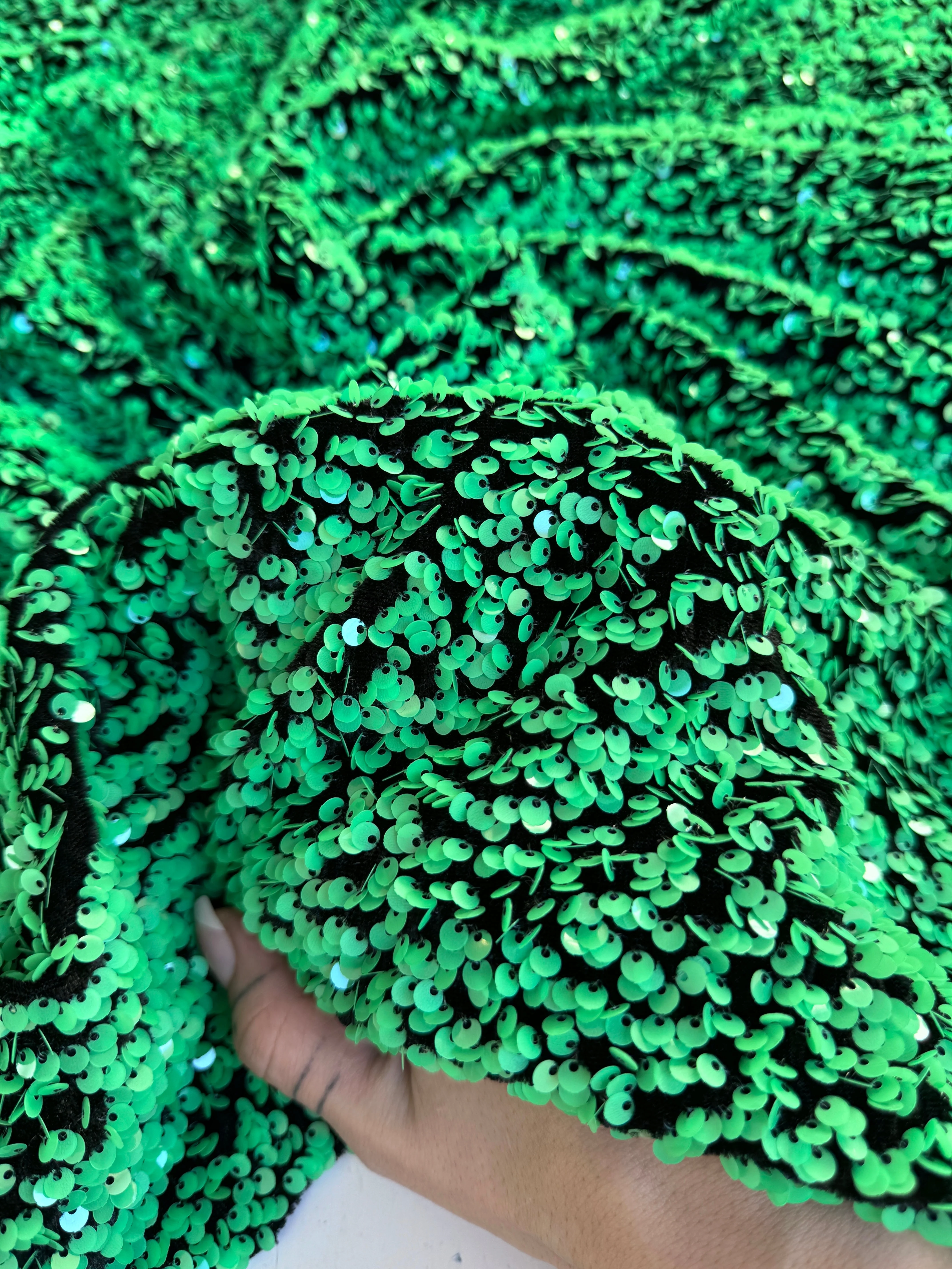 Green Sequin on Black Velvet - Image 6