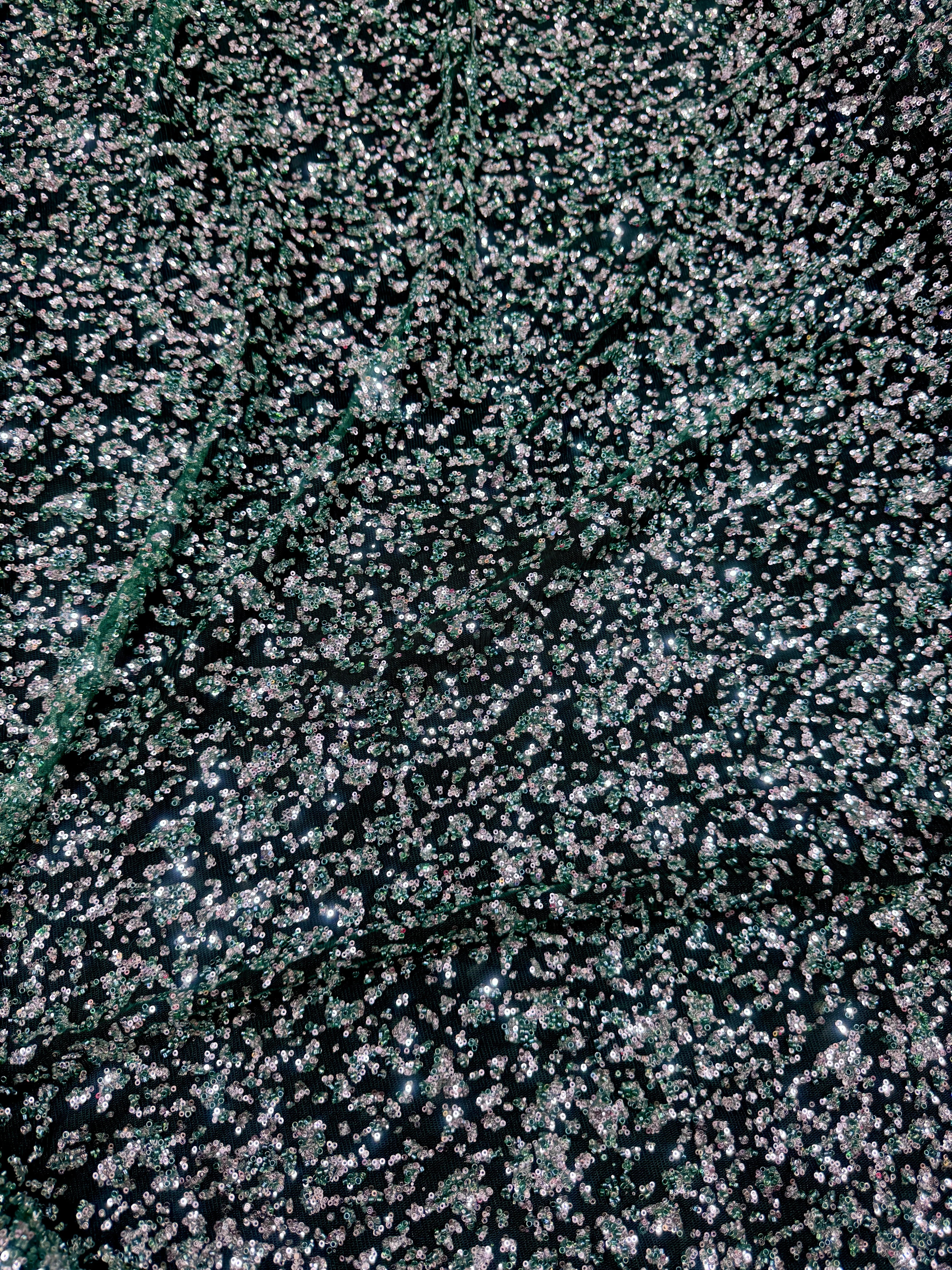 Green-Silver Beaded Sequin Lace - Image 7