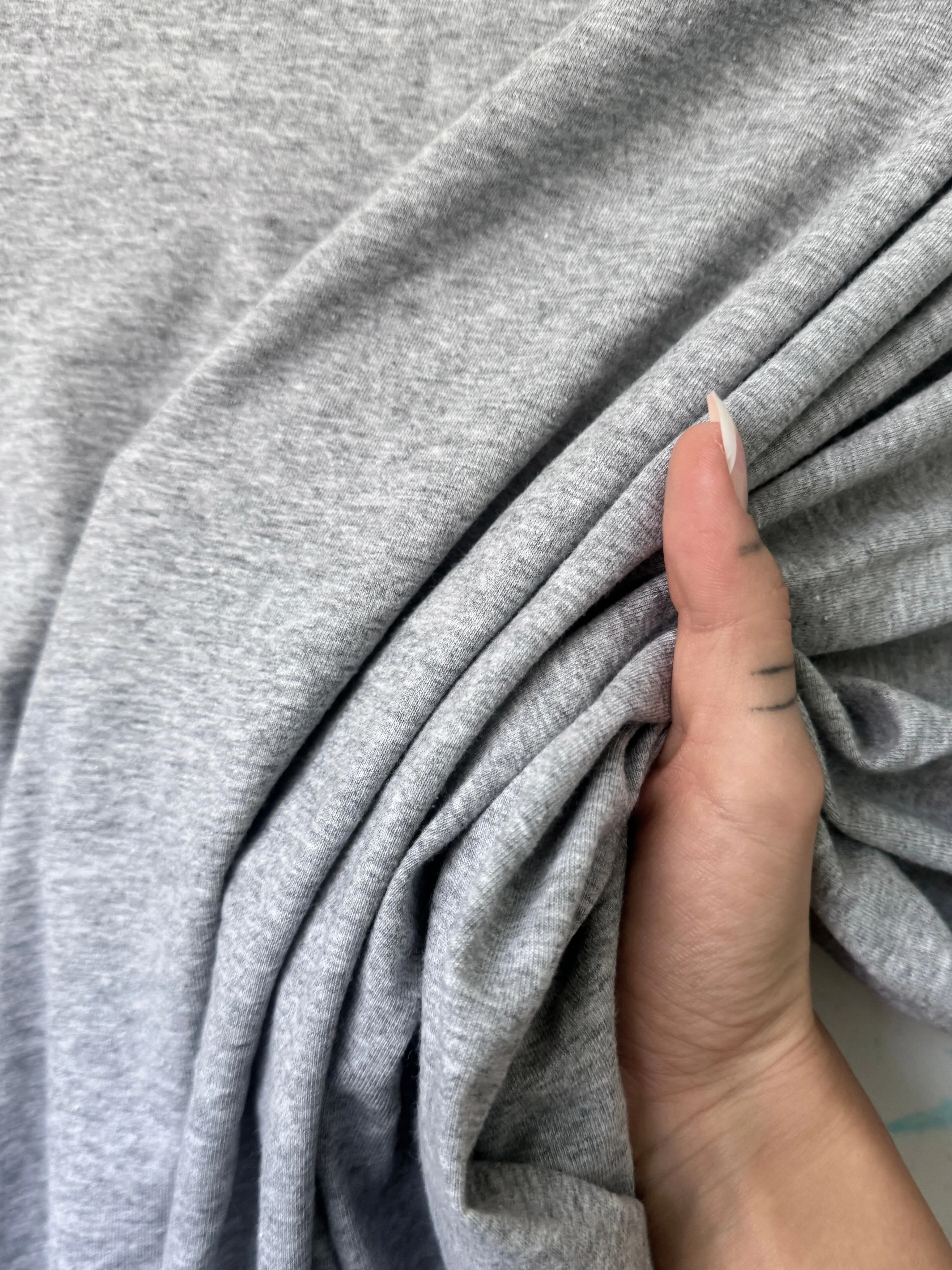 Heather Gray Spun Cotton Jersey Knit - Image 2