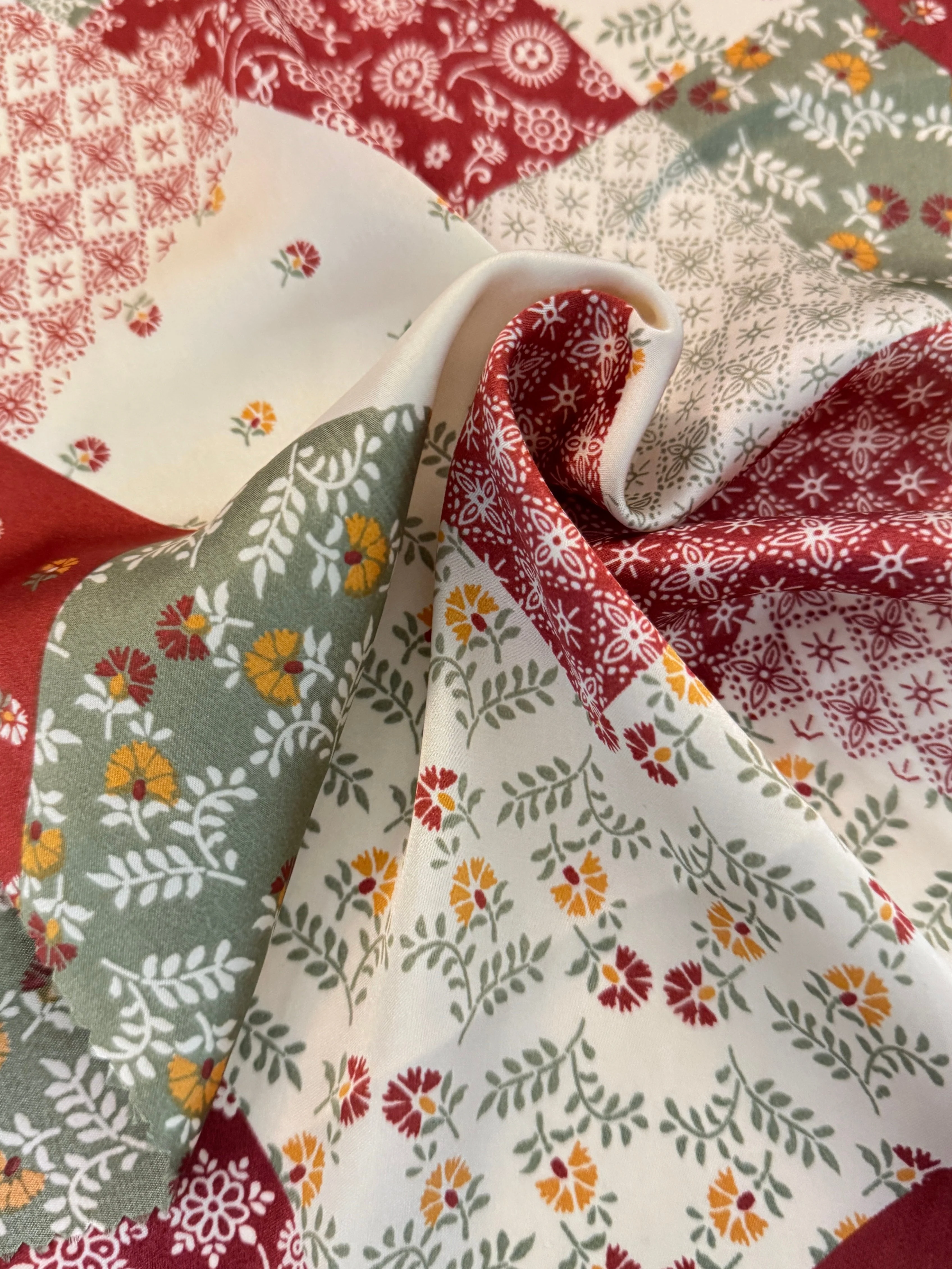 Hippie Style Floral Print Satin - Image 7