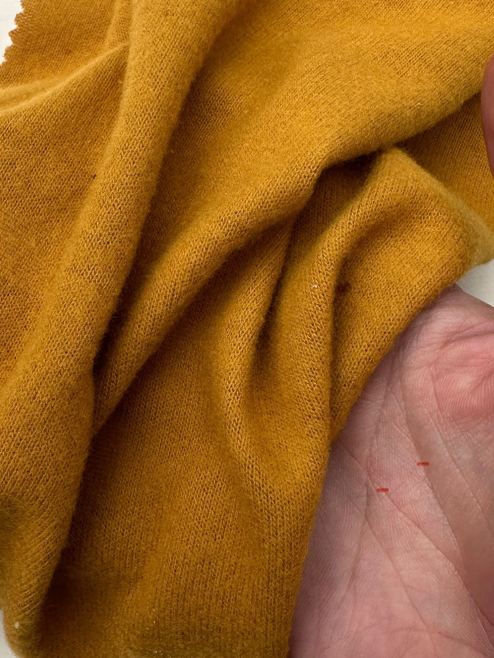Honey Mustard Buttery Spandex Faux Cashmere Knit - Image 3