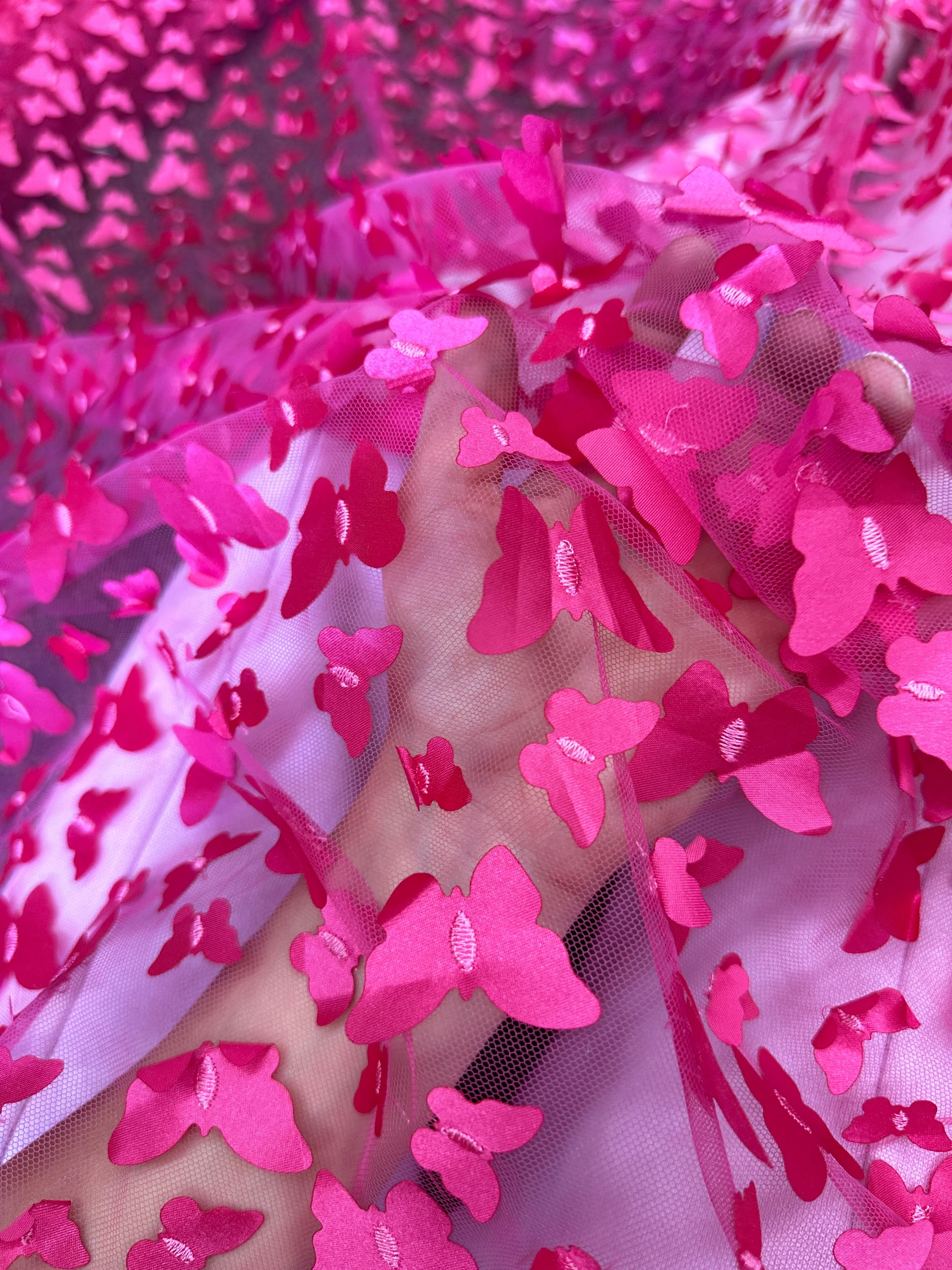 Hot Pink 3D Butterfly Lace - Image 10