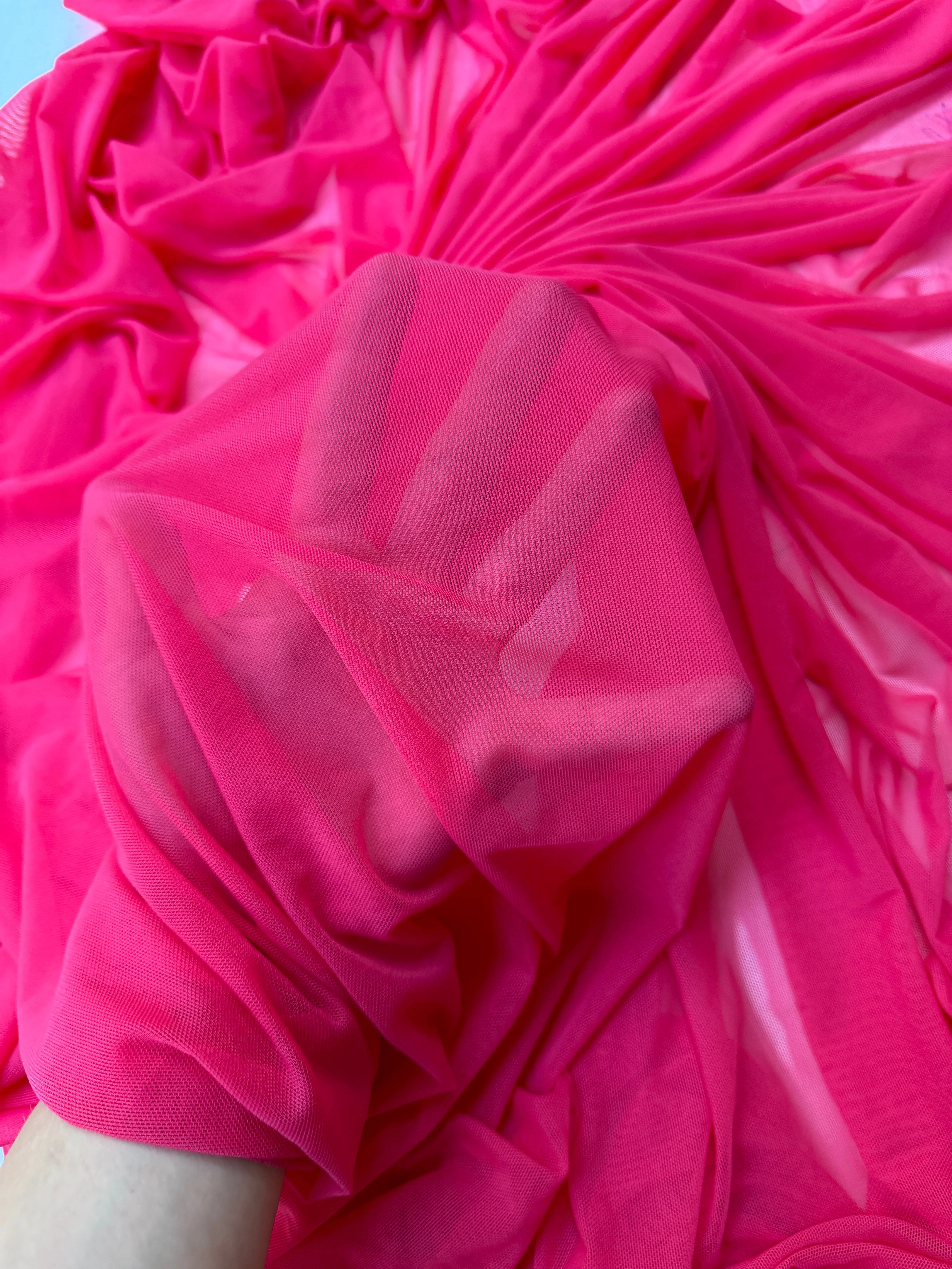 Hot Pink 4 Way Stretch Power Mesh - Image 3