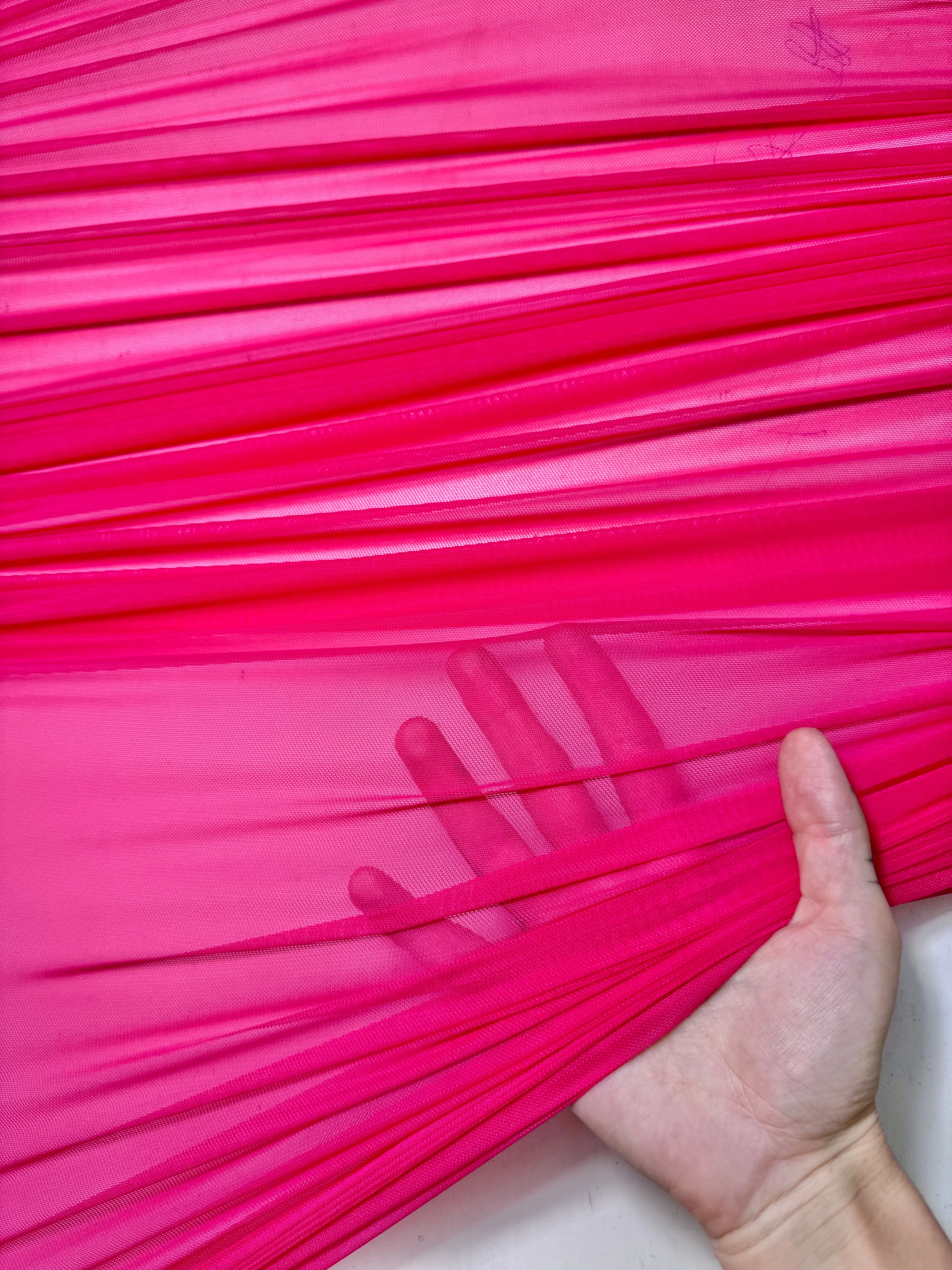 Hot Pink 4 Way Stretch Power Mesh - Image 7
