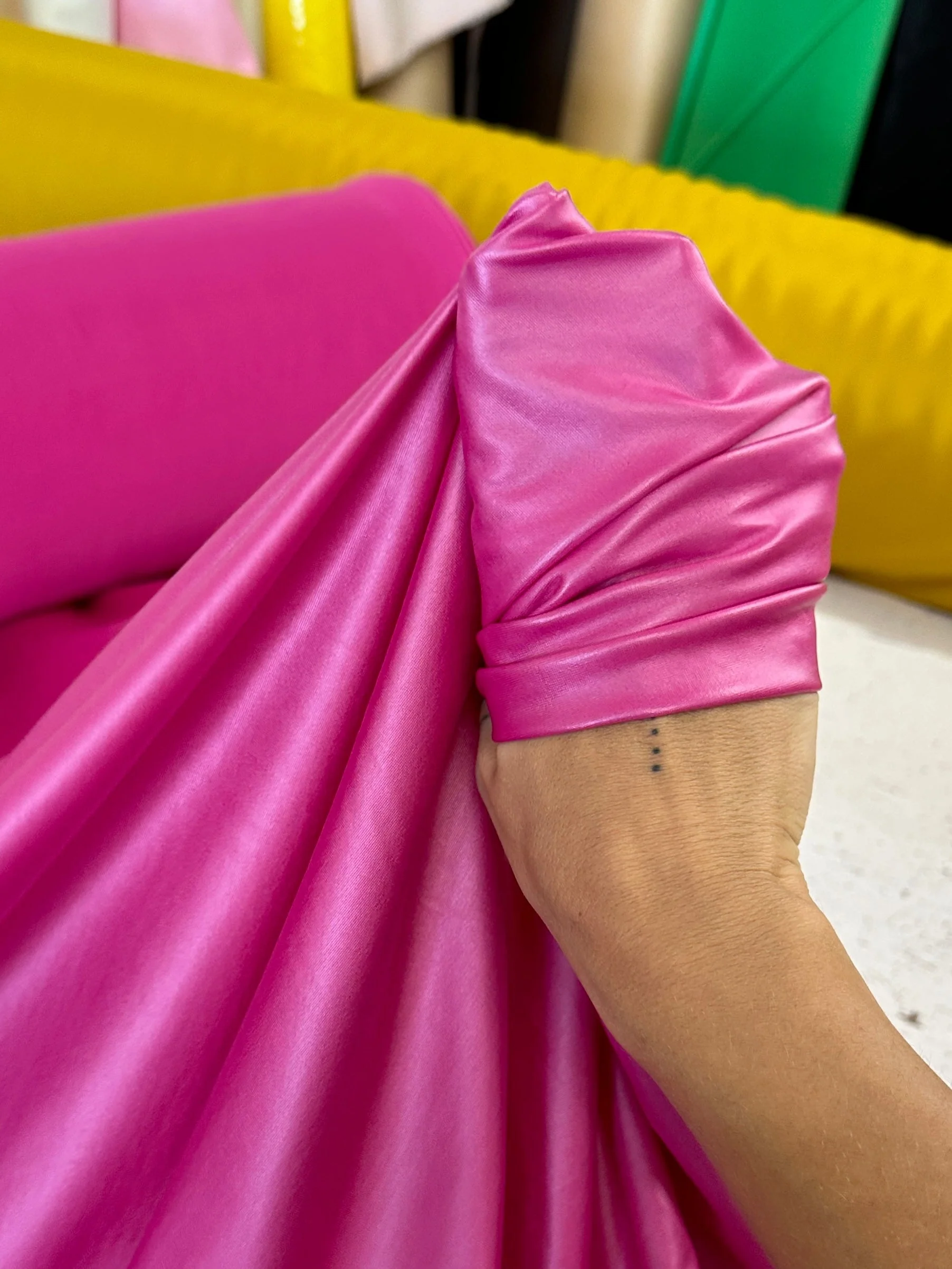 Hot Pink 4 Way Stretch Faux Leather - Image 5
