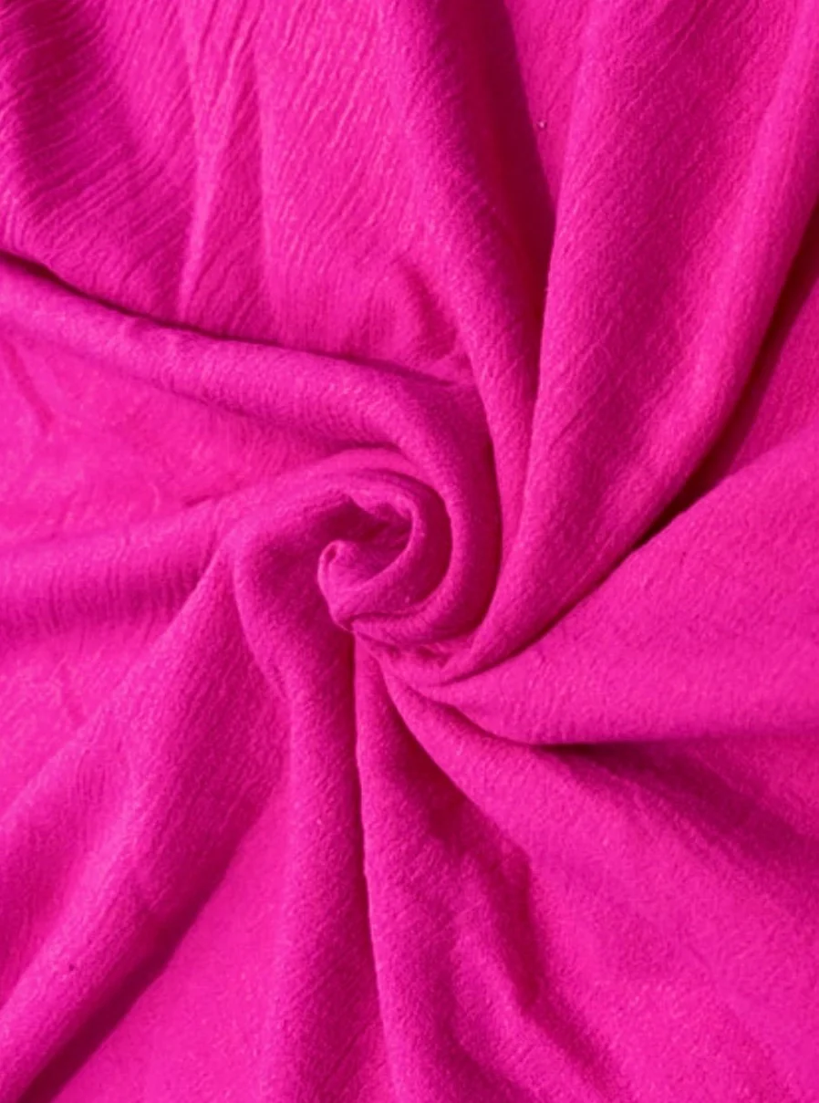 Hot Pink Crinkle Cotton Gauze - Image 2