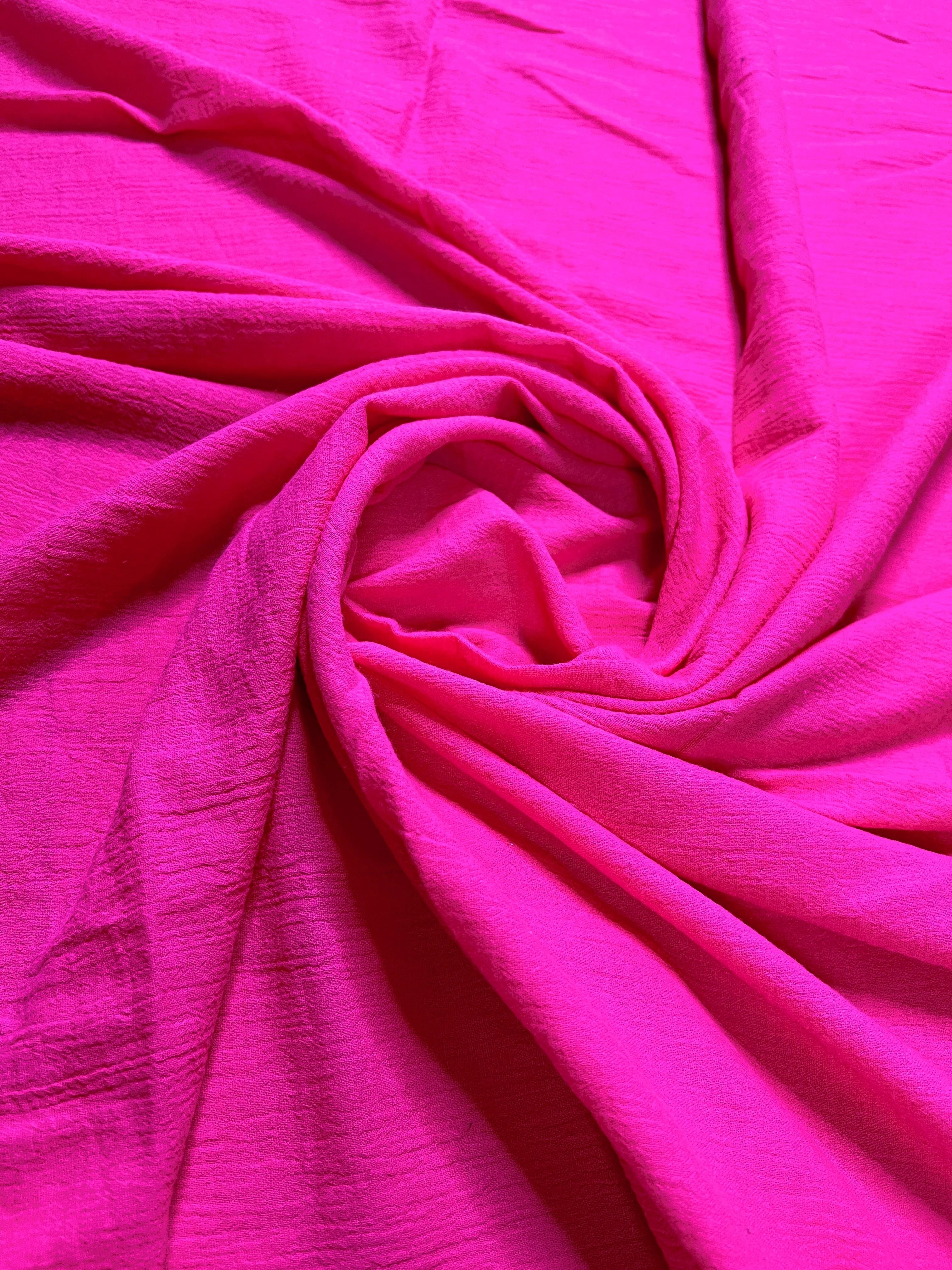 Hot Pink Crinkle Cotton Gauze - Image 3