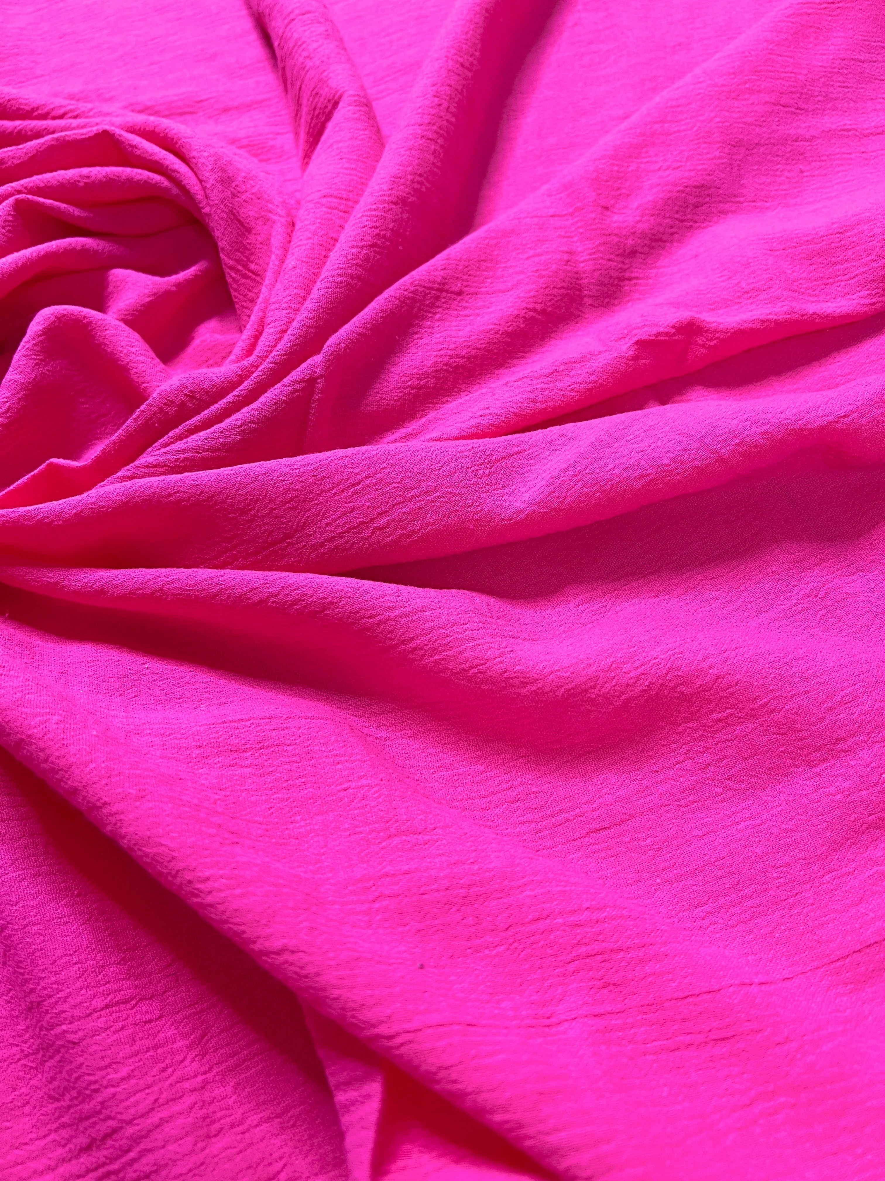 Hot Pink Crinkle Cotton Gauze - Image 4