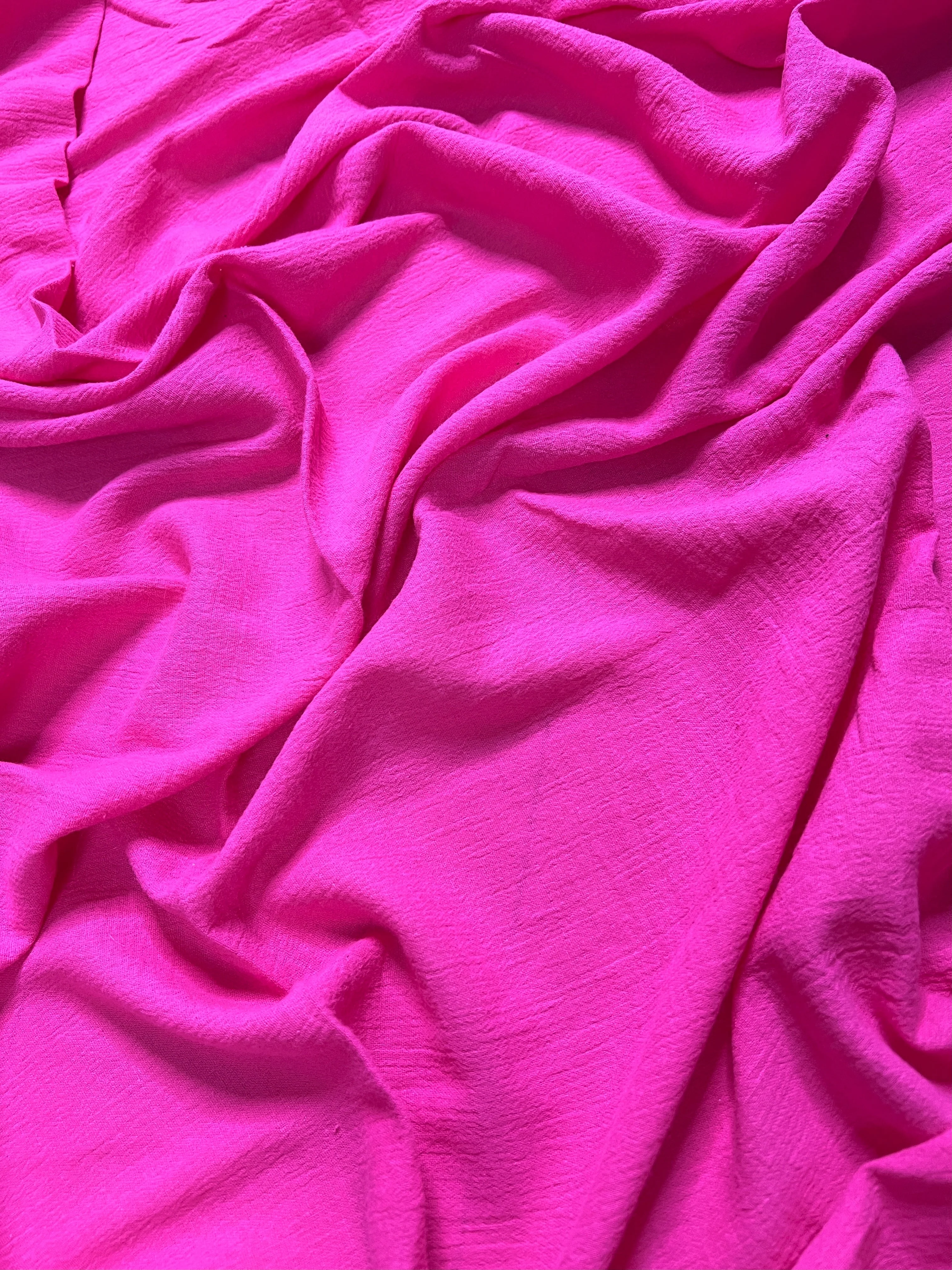 Hot Pink Crinkle Cotton Gauze - Image 6