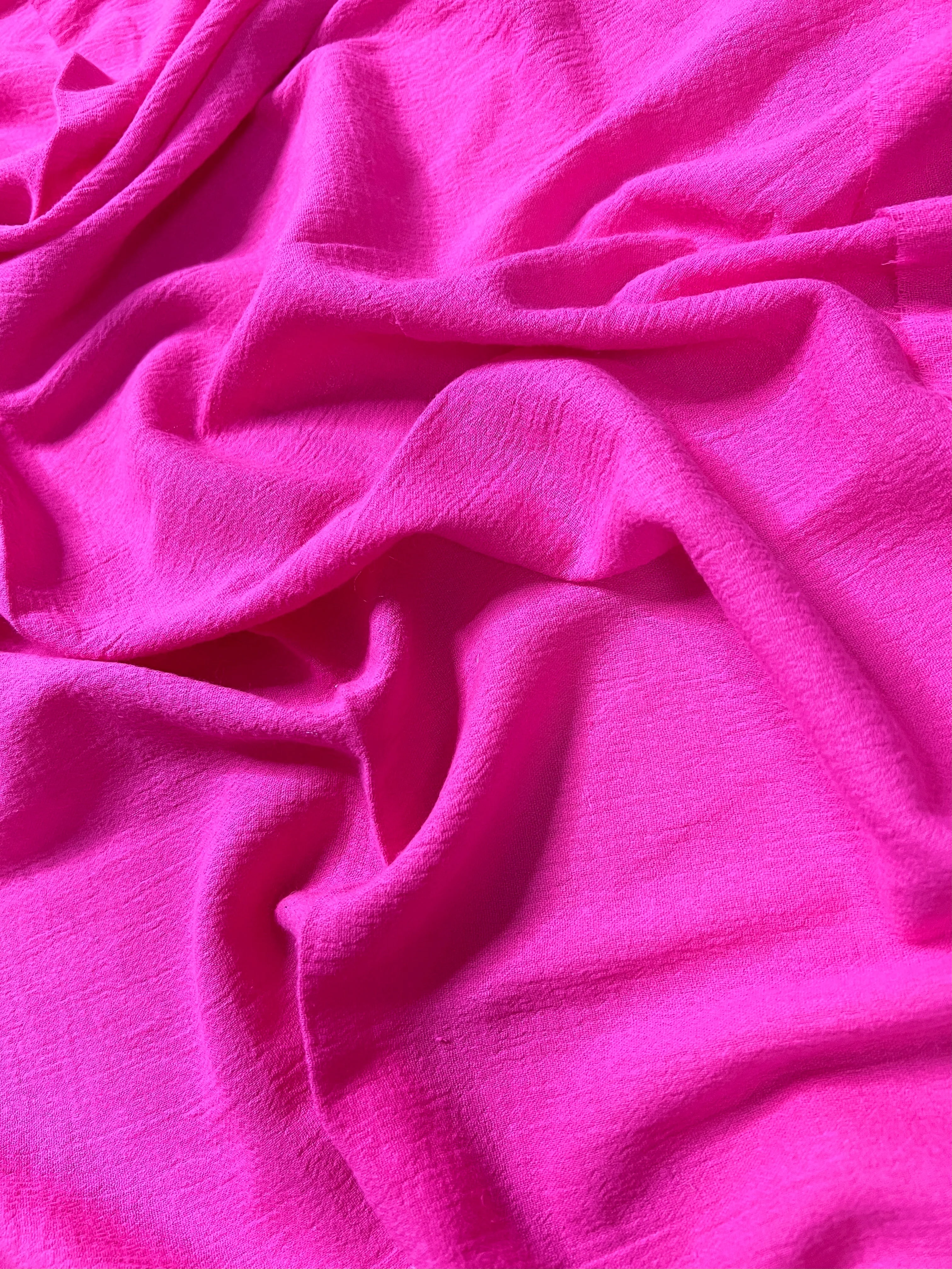 Hot Pink Crinkle Cotton Gauze - Image 7