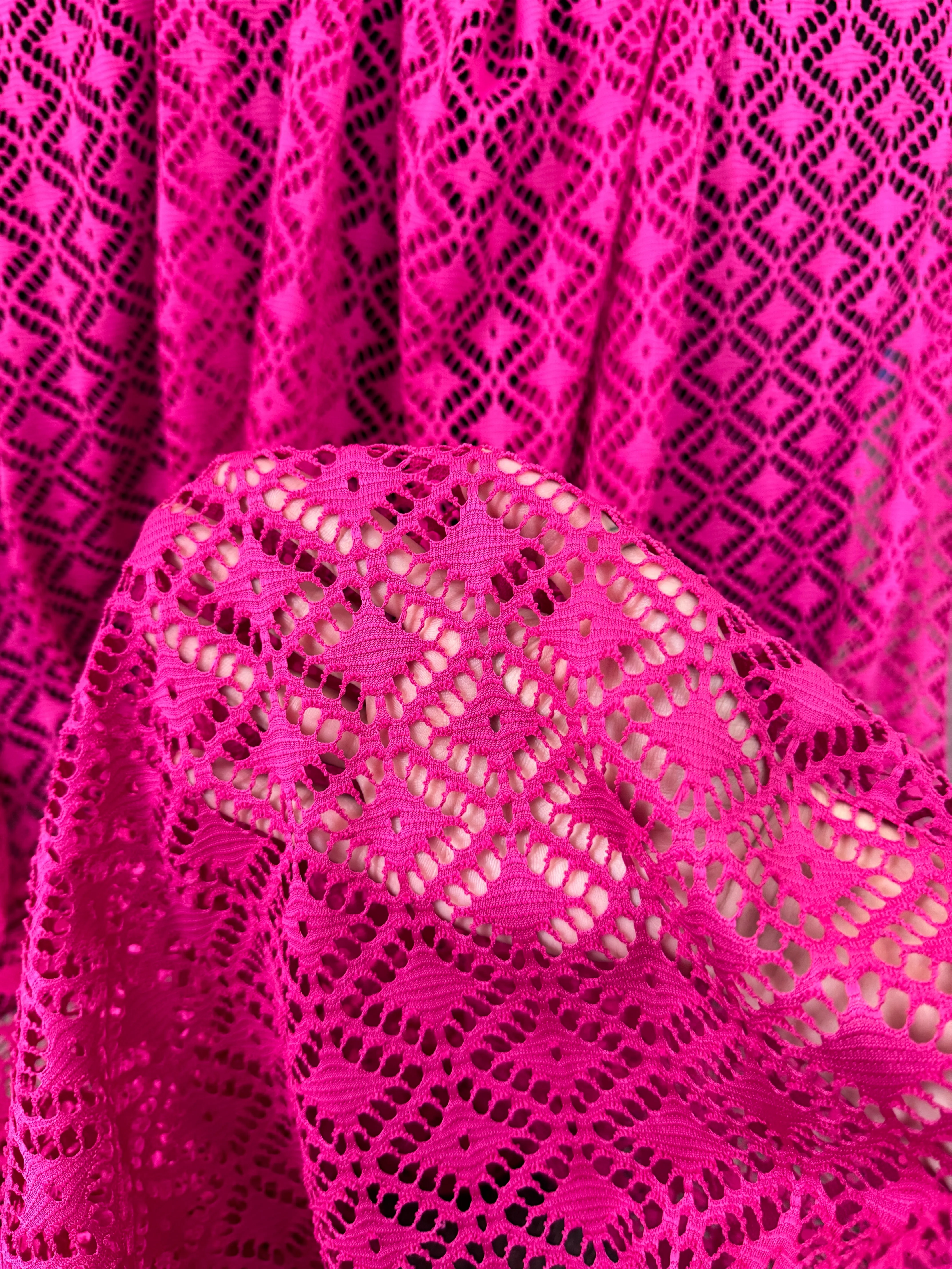 Hot Pink Crochet Hollow Out Knit - Image 4
