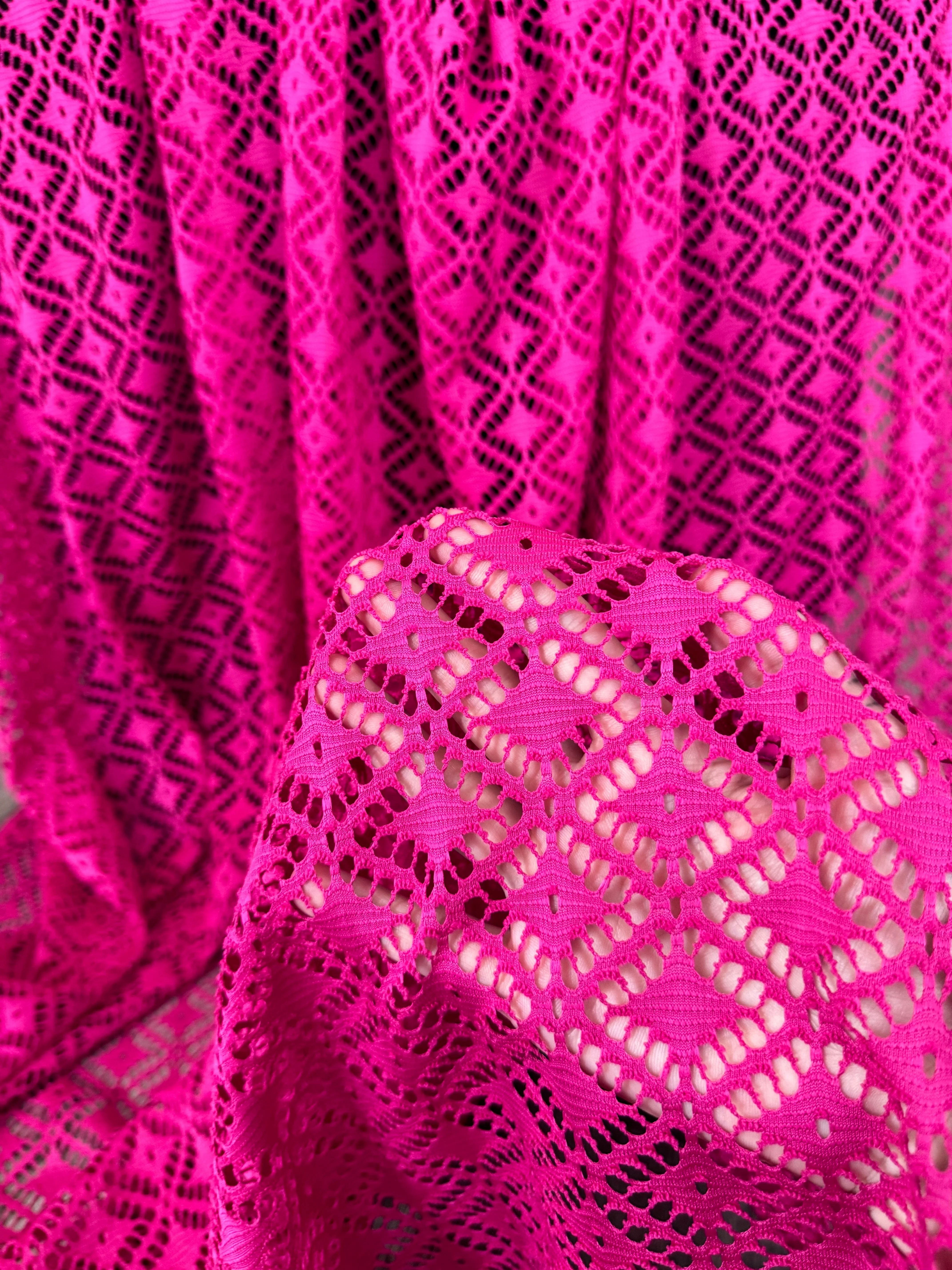 Hot Pink Crochet Hollow Out Knit - Image 5