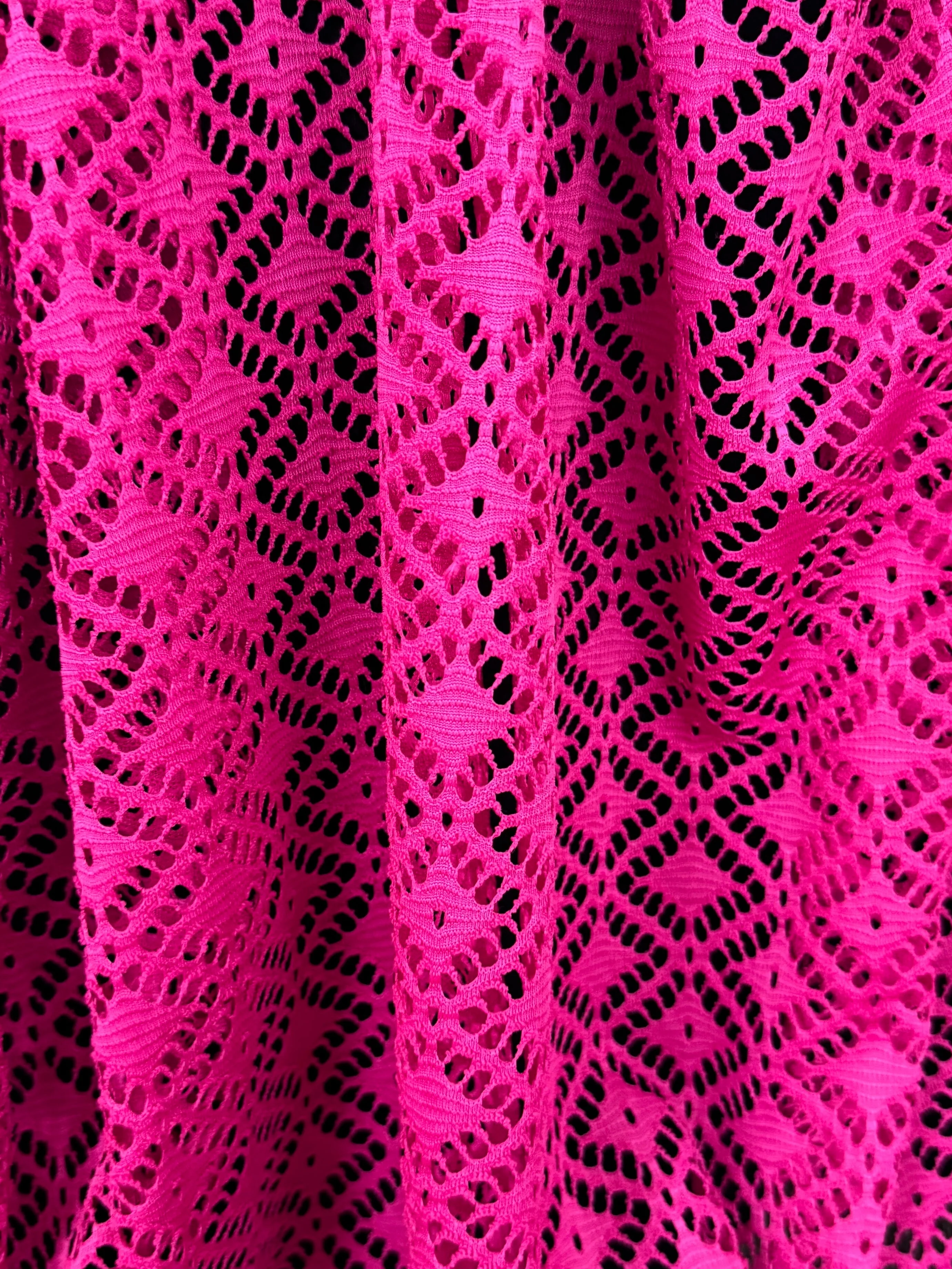 Hot Pink Crochet Hollow Out Knit - Image 6