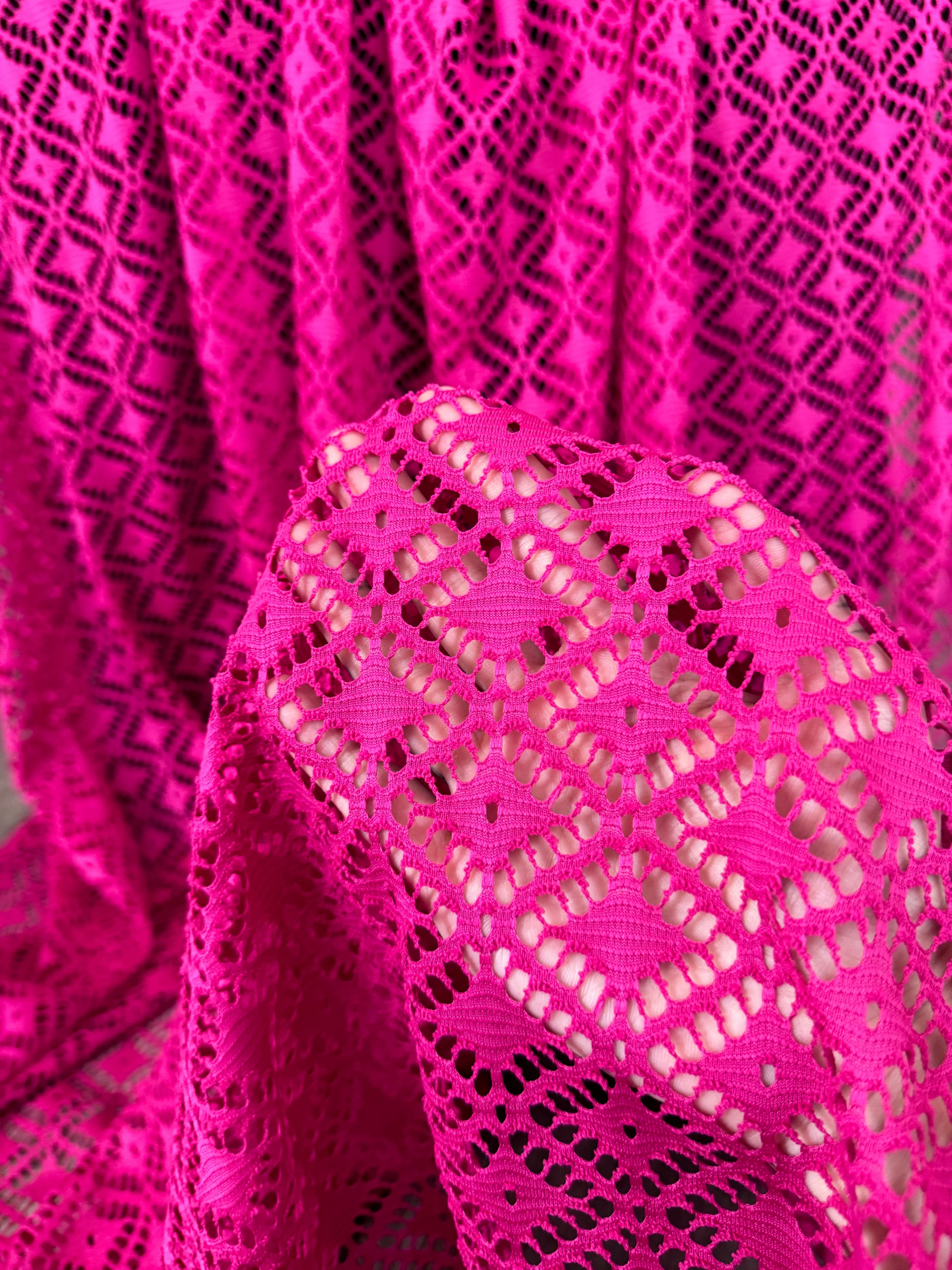 Hot Pink Crochet Hollow Out Knit - Image 7