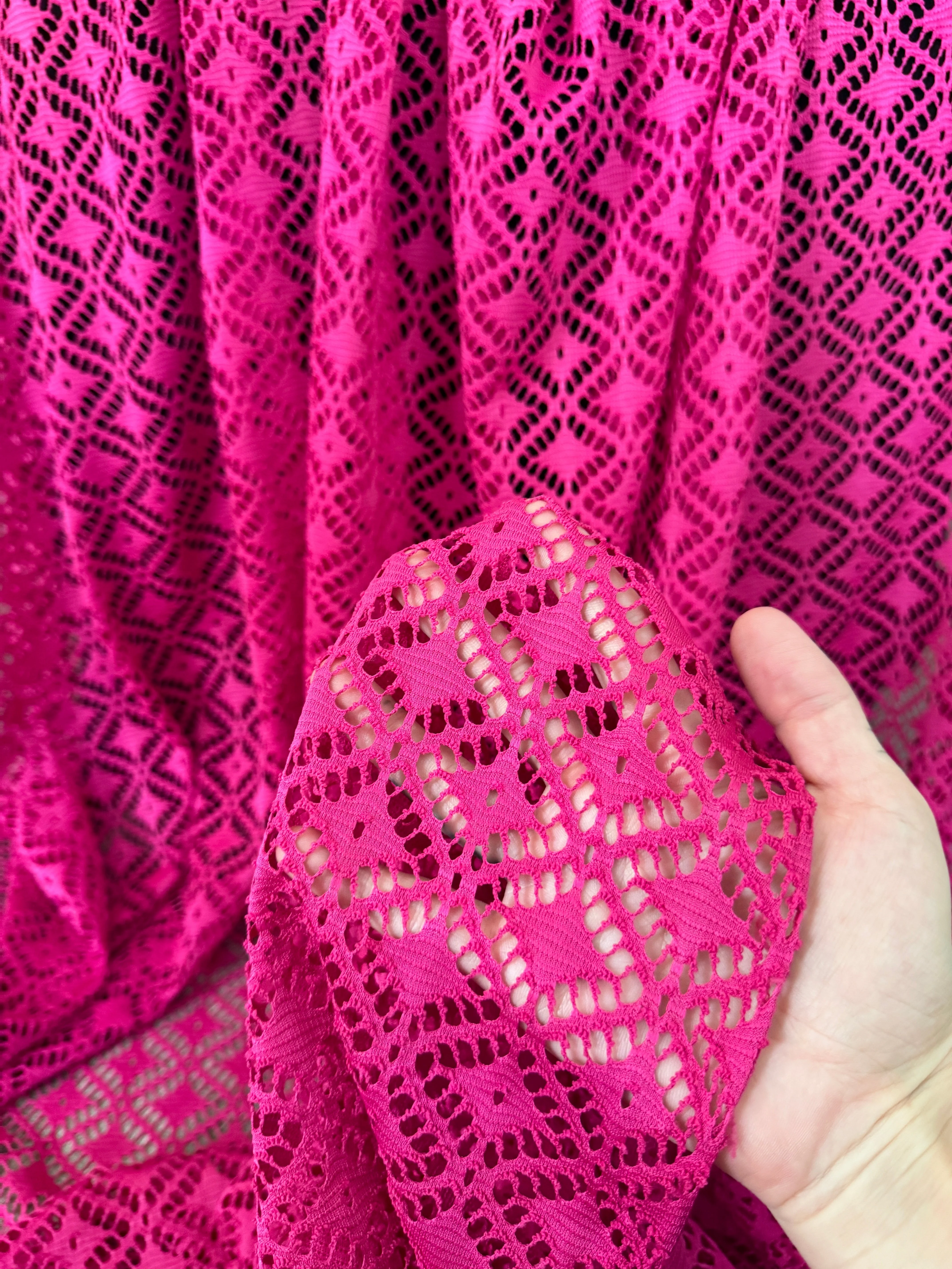 Hot Pink Crochet Hollow Out Knit - Image 8