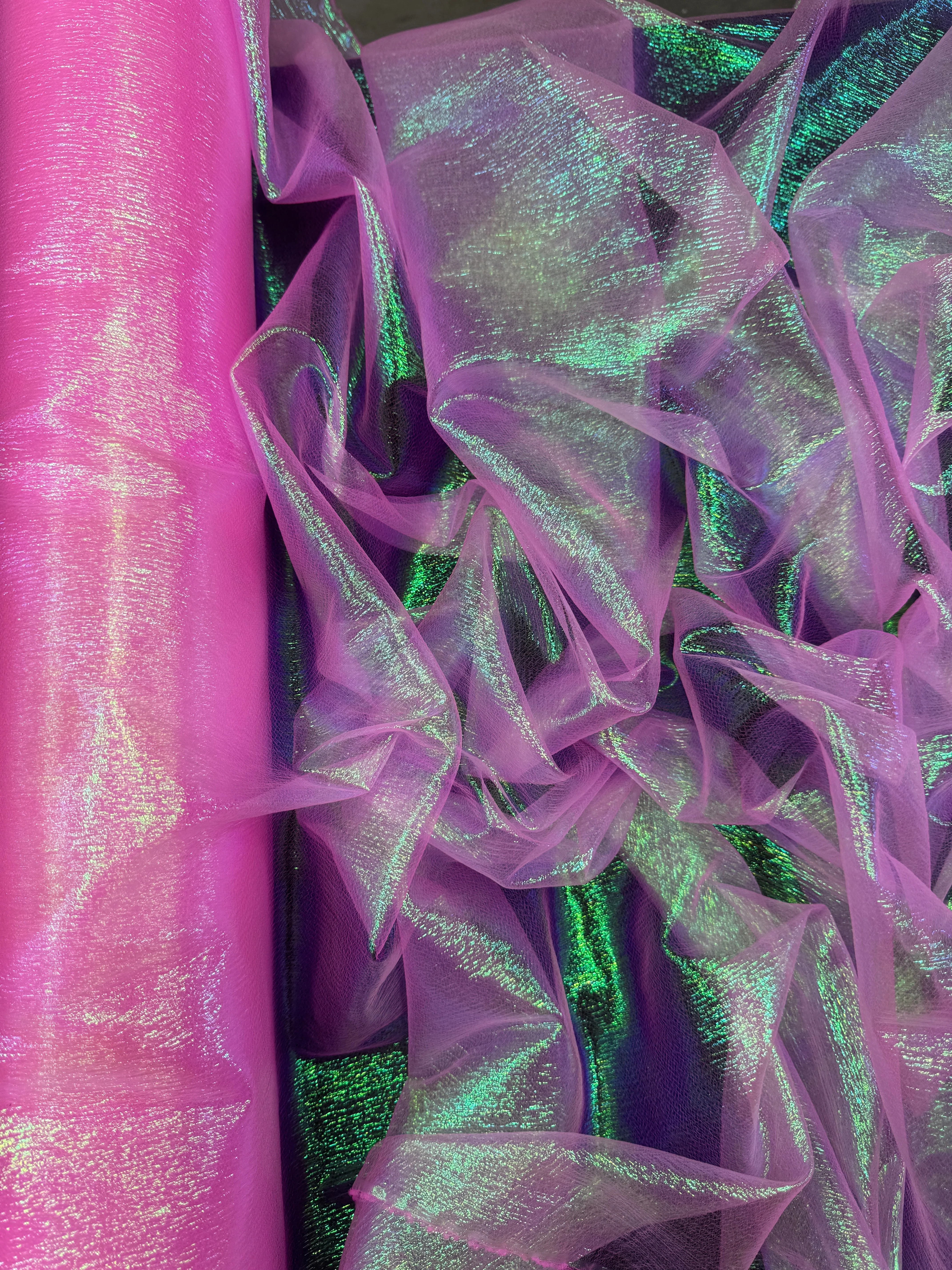 Hot Pink Iridescent Crushed Organza - Image 6
