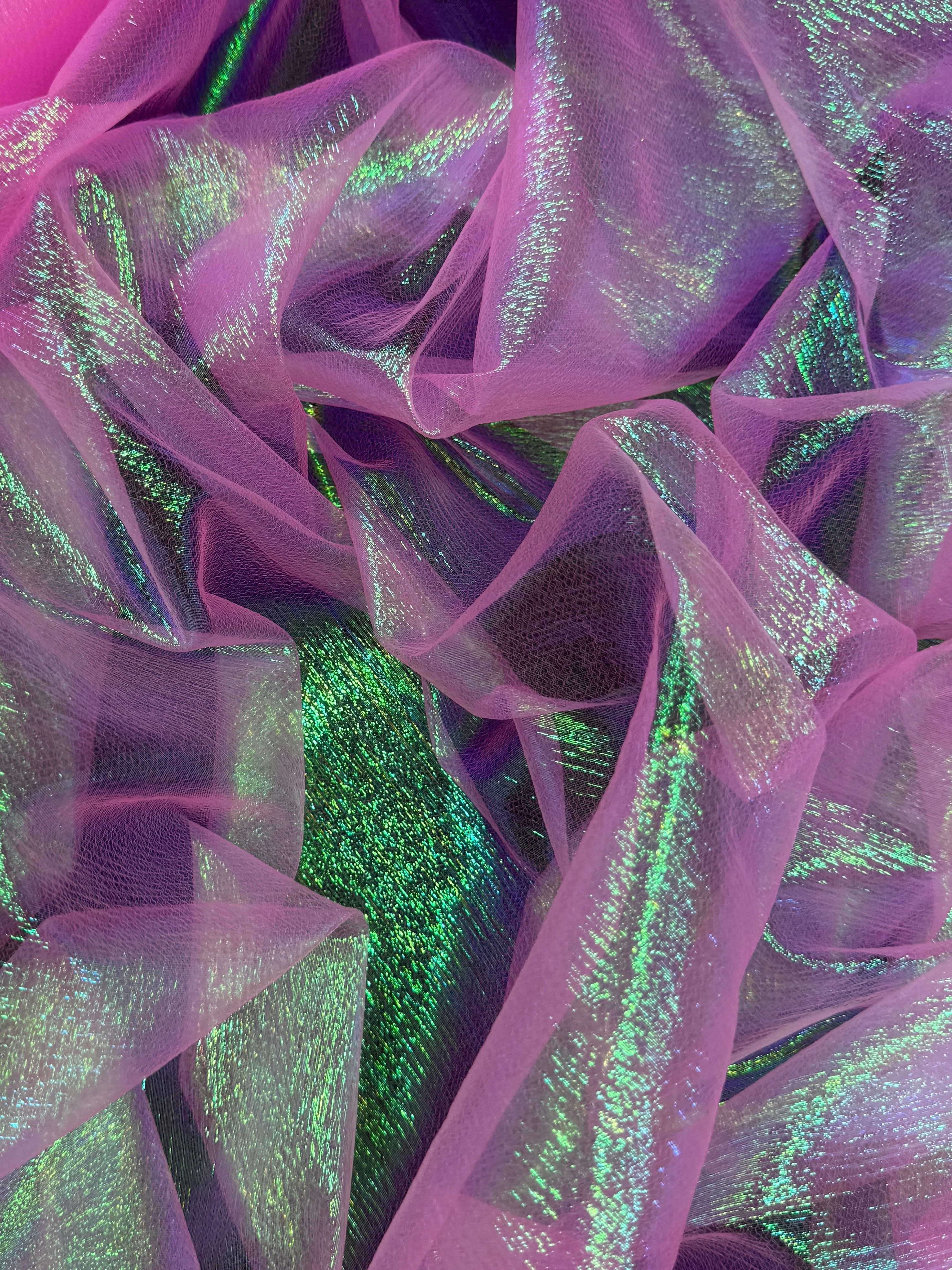 Hot Pink Iridescent Crushed Organza - Image 7